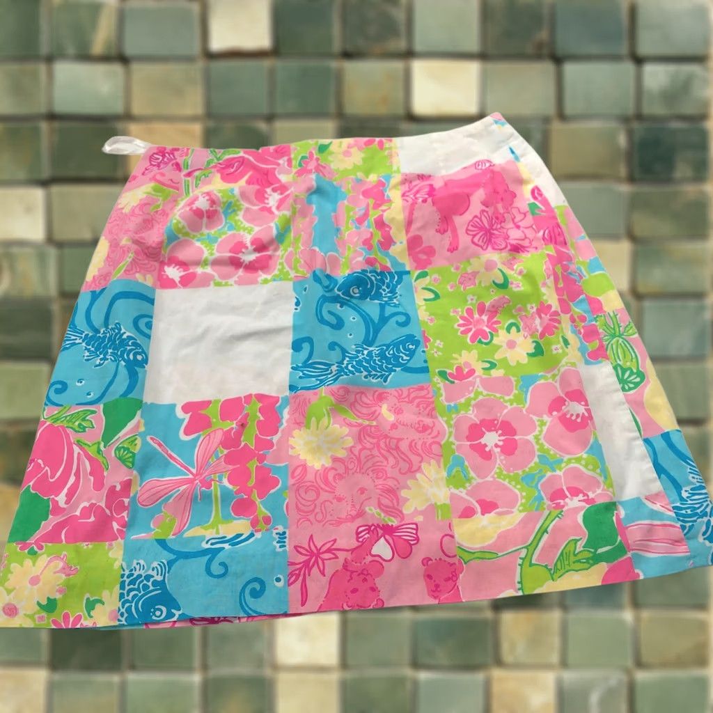 Lilly Pulitzer VINTAGE Lily Pulitzer 8 Skirt Floral Zip Flat Non Lined Mini Womens Short Mids 8 Size 30" / US 8 / IT 44 - 1 Thumbnail