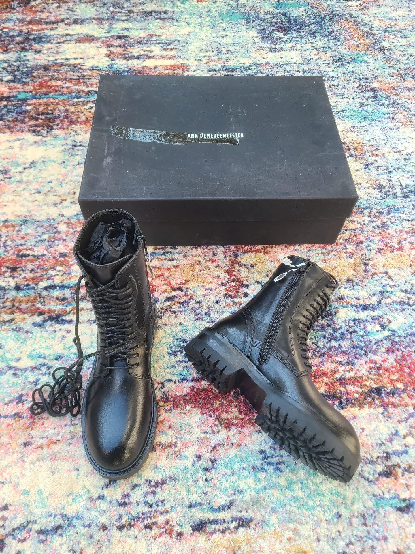 Ann Demeulemeester Ann Demeulemeester Women's Leather Lace-Up Boots Size US 5.5 / IT 35.5 - 1 Thumbnail