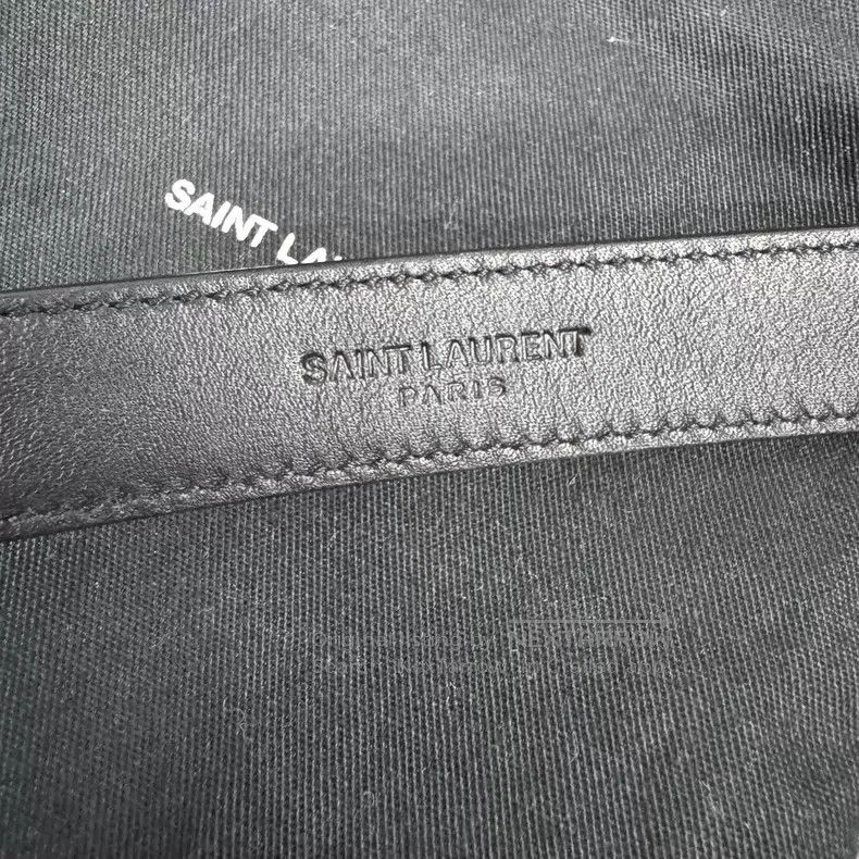 Saint Laurent Paris Saint Laurent Paris Black Crocodile Pattern Gold Buckle Be Size ONE SIZE - 7 Thumbnail