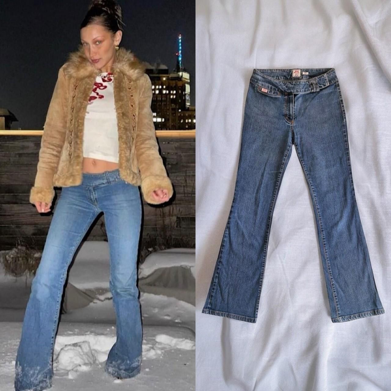 image of Italian Designers x Miss Sixty Harper Roxy Blue Flare Jeans 90's Bella Hadid, Women's (Size 26)