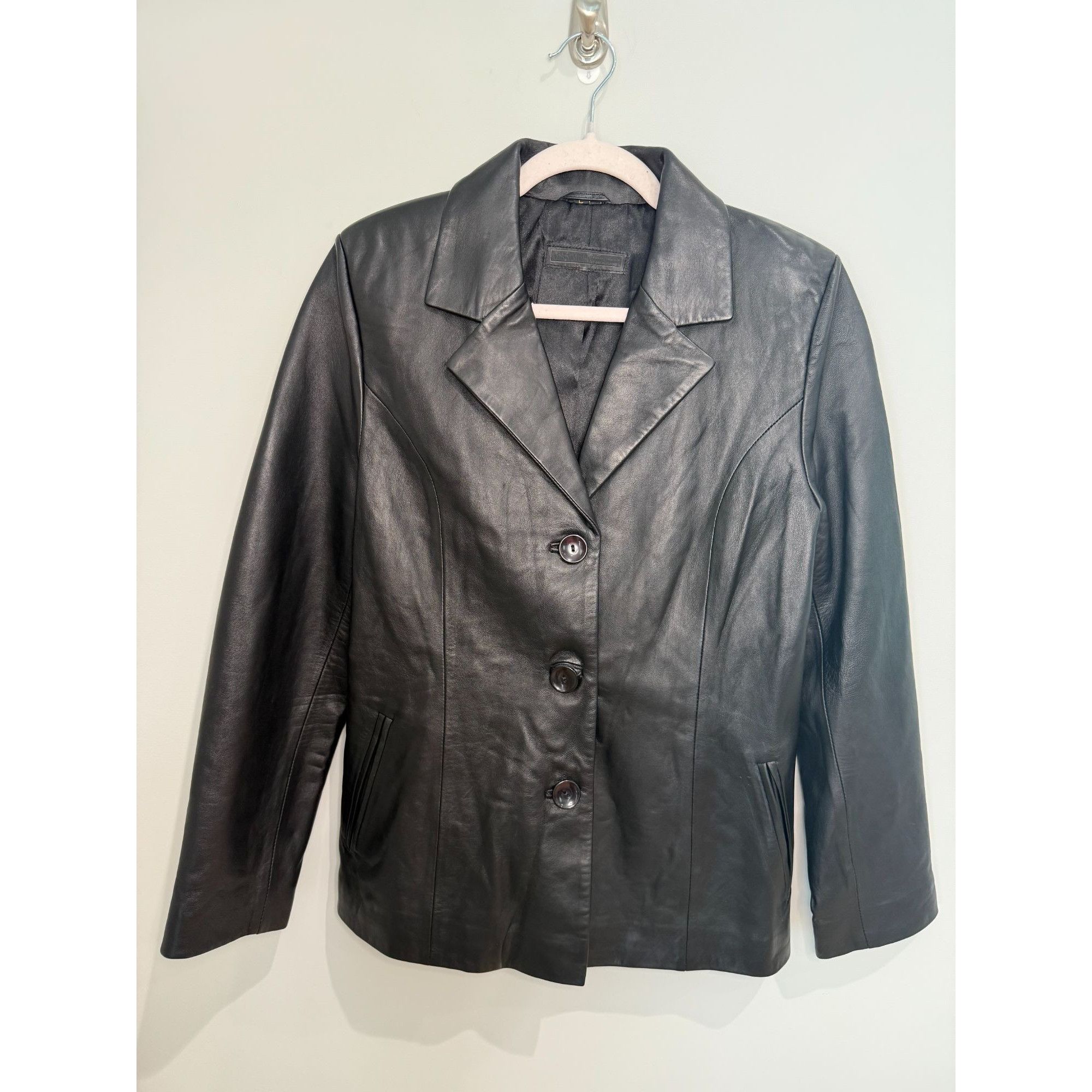 Other Vintage 90s Gian Mori Italian Genuine Leather Blazer, size l Size L / US 10 / IT 46 - 1 Thumbnail