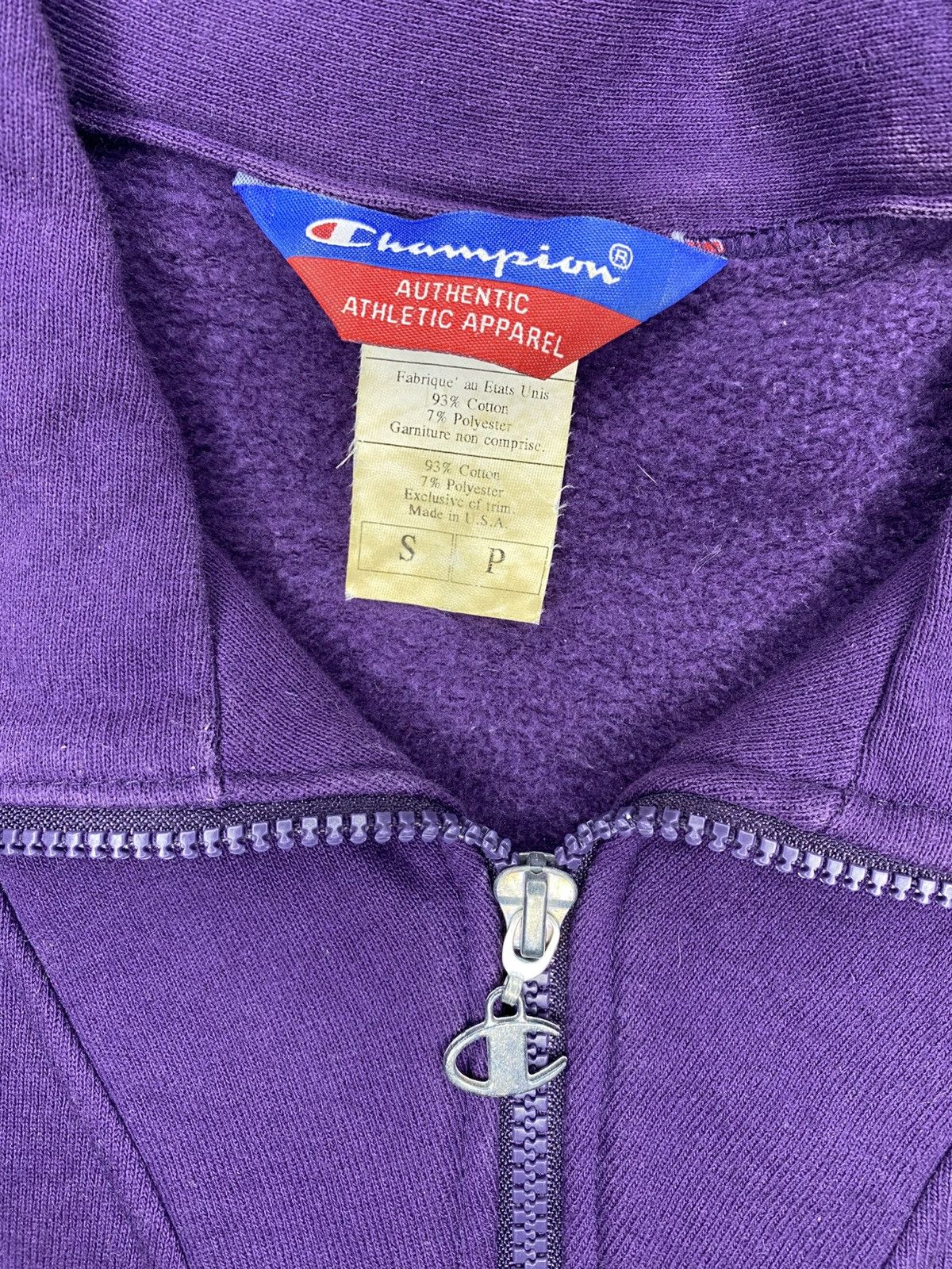 Champion VTG 90s Champion 1/4-Zip Sweatshirt Purple Made in USA Size US S / EU 44-46 / 1 - 2 Thumbnail