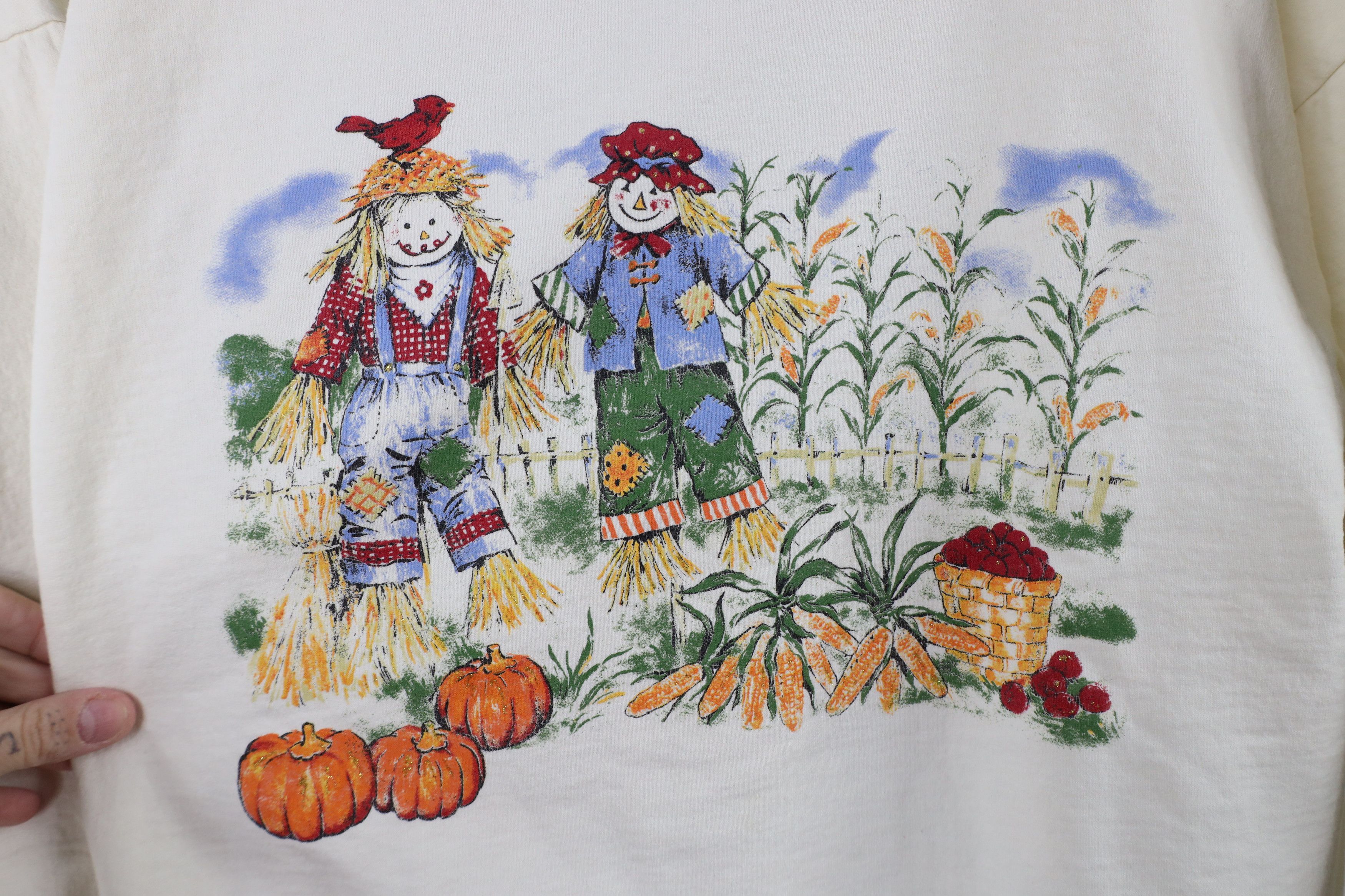 Vintage Vintage 90s Streetwear Scarecrow Fall Pumpkin Sweatshirt Size S / US 4 / IT 40 - 4 Thumbnail
