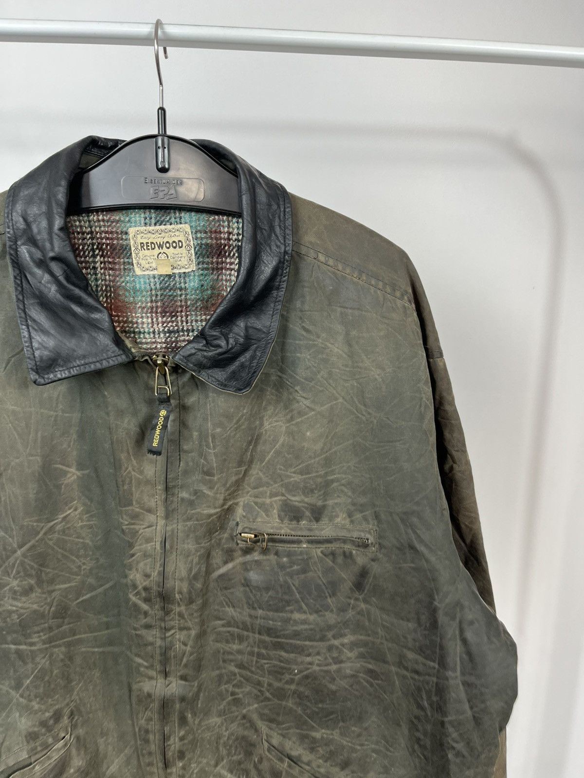 Other Vintage Redwood Waxed Jacket Distressed Leather Collar XL Size US XL / EU 56 / 4 - 4 Thumbnail