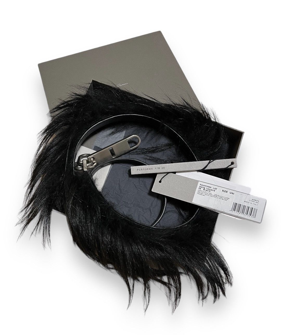 Rick Owens × Rick Owens Drkshdw Rick Owens FW20 PERFORMA Goat Fur Belt |  Grailed