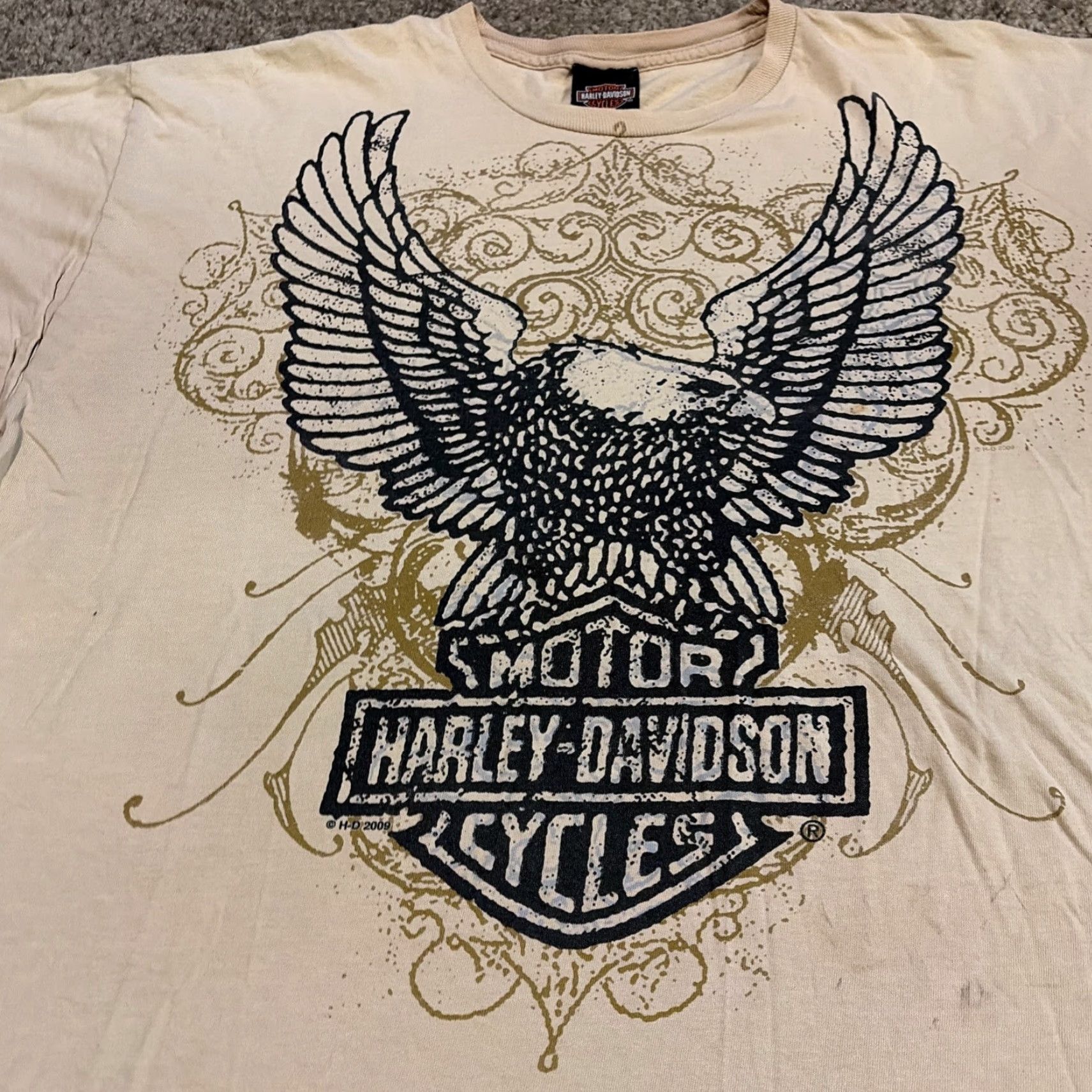 Harley Davidson VINTAGE Harley-Davidson T-Shirt Men XL Beige Florida 2009 Y2K Eagle Motorcycle Orlando Tan/Biege? Size US XL / EU 56 / 4 - 3 Thumbnail