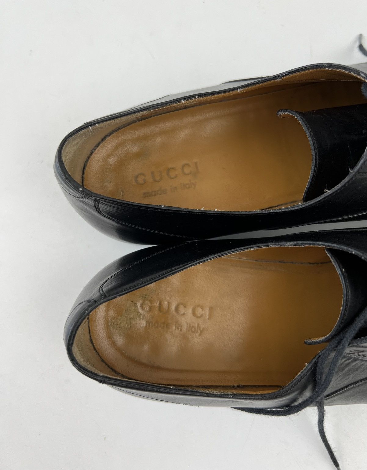 Gucci GUCCI Logo Lace Up Oxfords Leather Shoes Size US 11 / EU 44 - 17 Thumbnail
