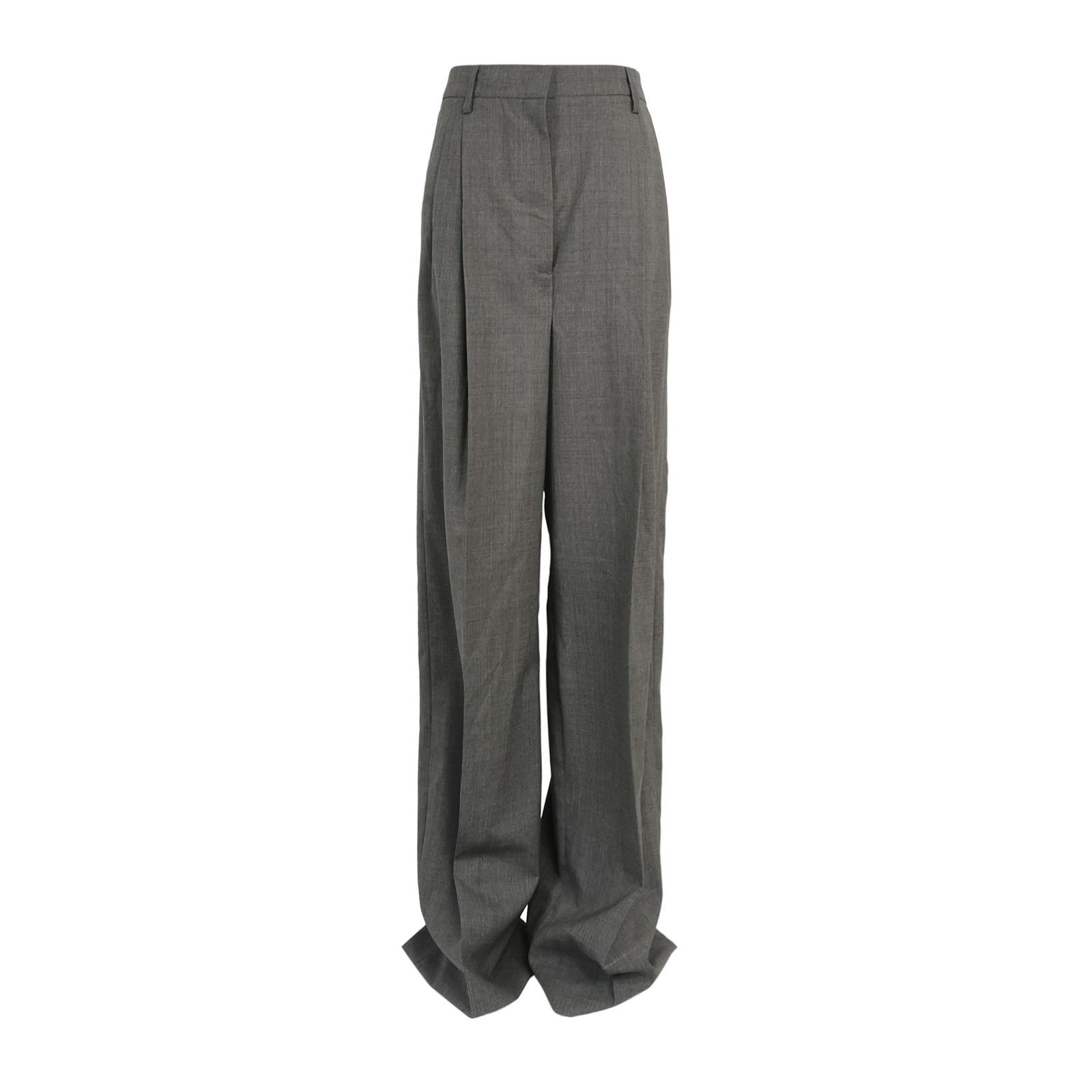Prada Prada Gray Wool Pleated Trousers Size IT 40 Size 27" / US 4 / IT 40 - 1 Thumbnail