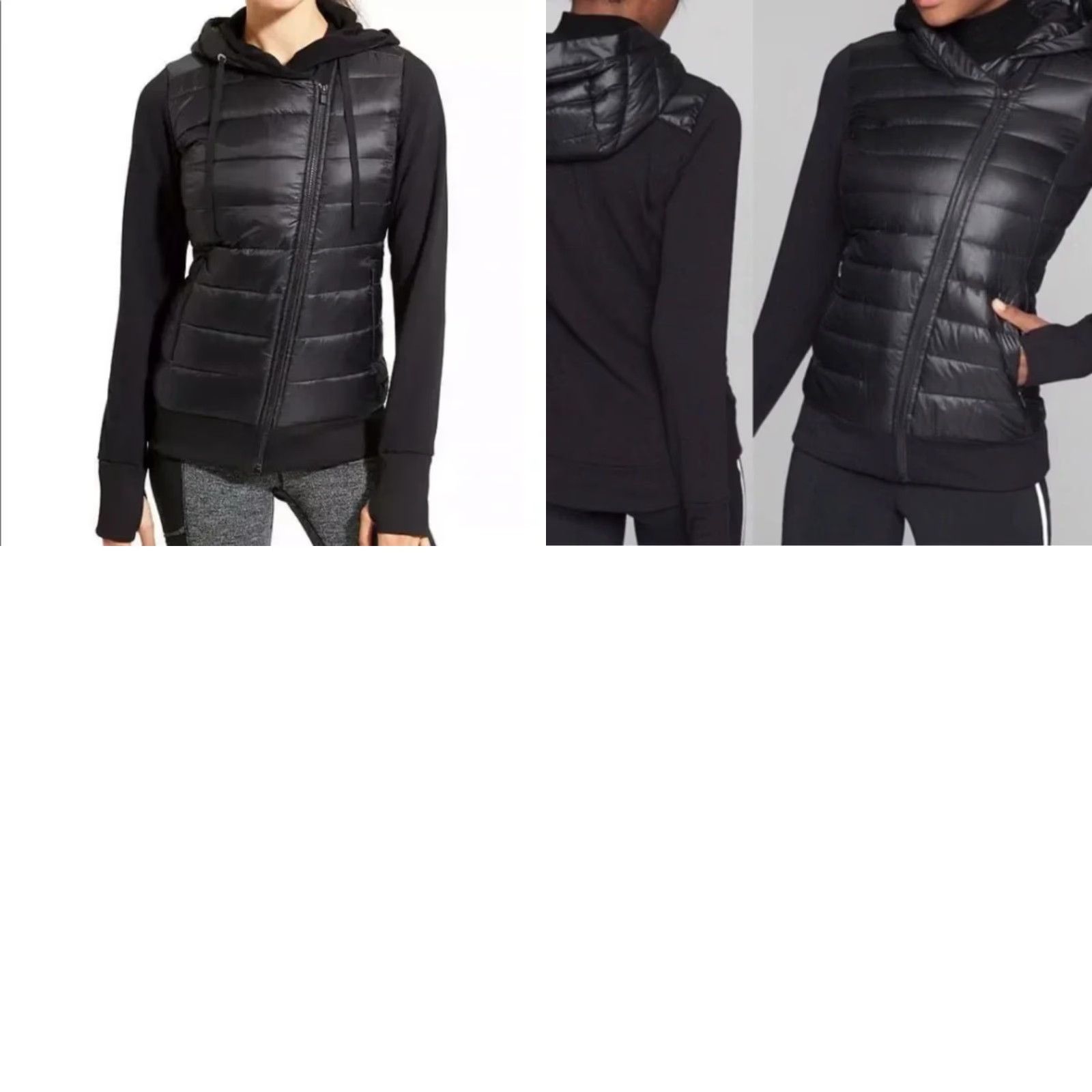 Athleta Athleta Jacket Women S Black Full Zip Hooded Down Puffer Winter Fall 77255 Size S / US 4 / IT 40 - 9 Thumbnail