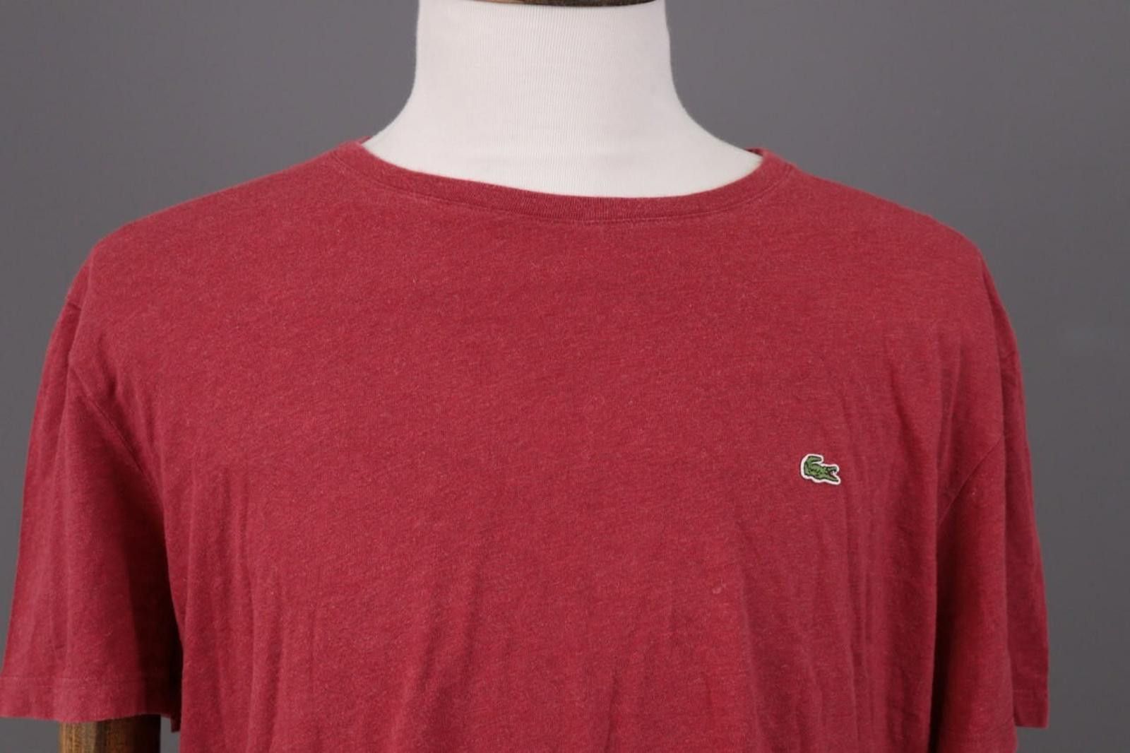 Lacoste Lacoste Red Crew Neck Short Sleeve T-Shirt Size 8 / 3XL Size US XXL / EU 58 / 5 - 2 Thumbnail
