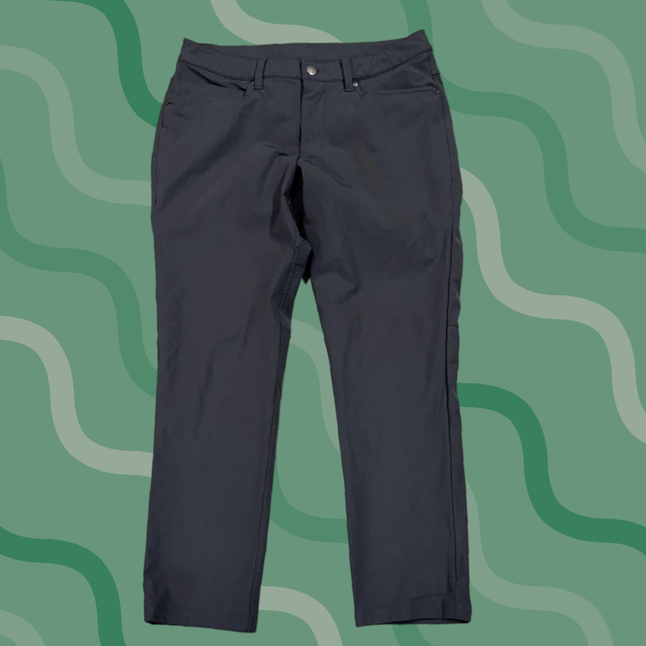 Lululemon Lululemon Pants Mens 31 x 27 Chino Tech Warpstreme Office Golf Slim Flat Front Pockets Gray Tight Tapered Casual Zip Size US 31 - 1 Thumbnail