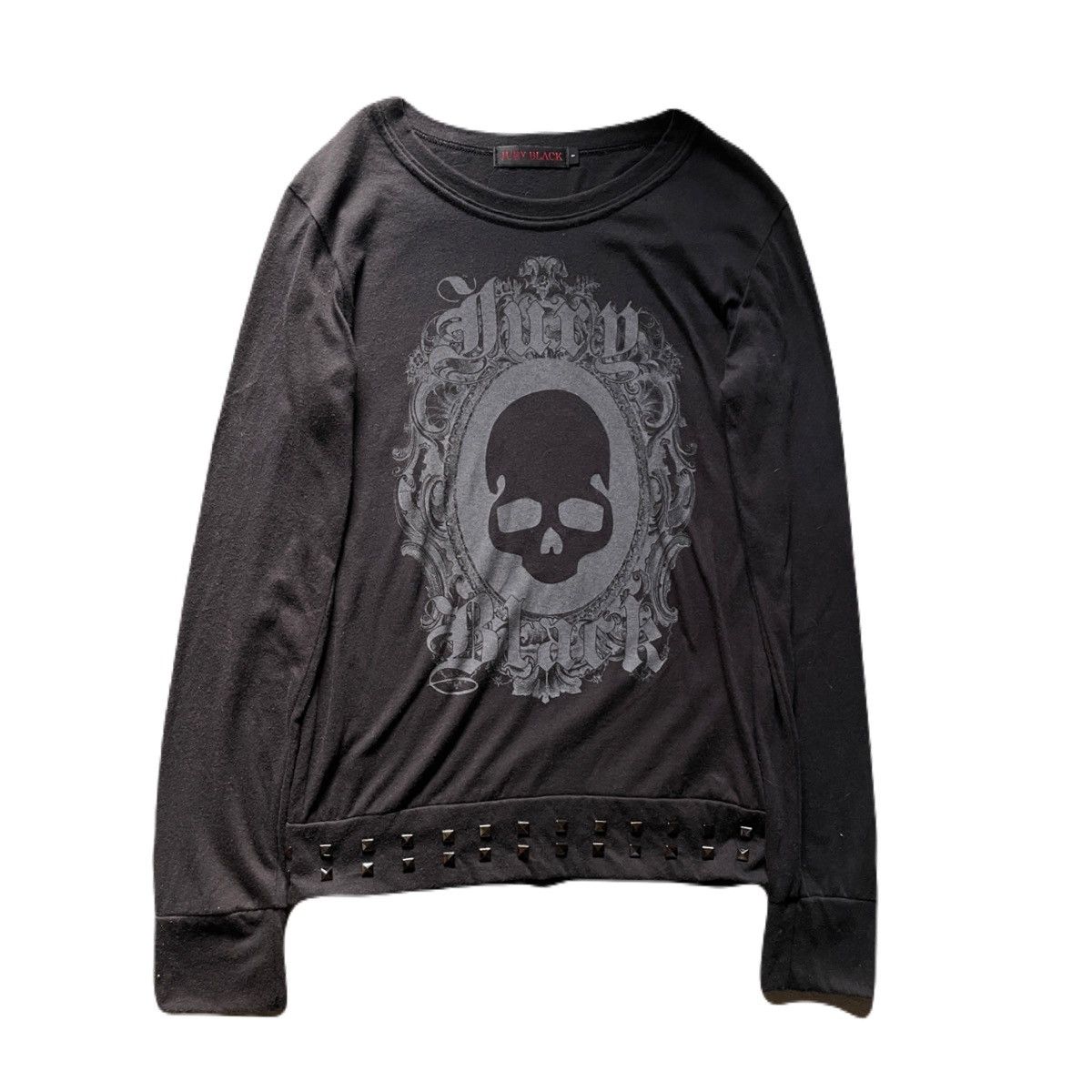 If Six Was Nine 2000s JURY BLACK Studded Skull Vkei Long Sleeve Tee Size US S / EU 44-46 / 1 - 2 Thumbnail