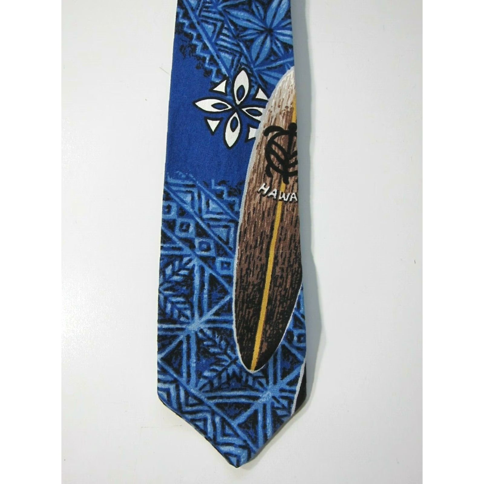 Vintage Vintage Made In Hawaii Cotton Blue Red Brown White Surf Floral Neck Tie Size ONE SIZE - 7 Thumbnail