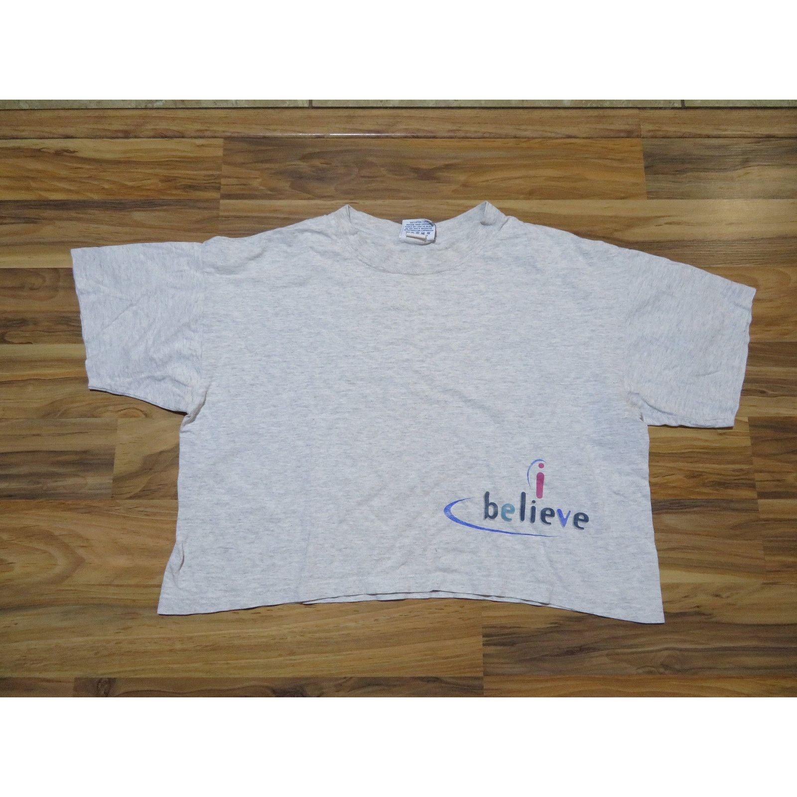 Reebok Reebok Cropped T-shirt, I believe in Athlete Within, L 1990s Size US L / EU 52-54 / 3 - 1 Thumbnail