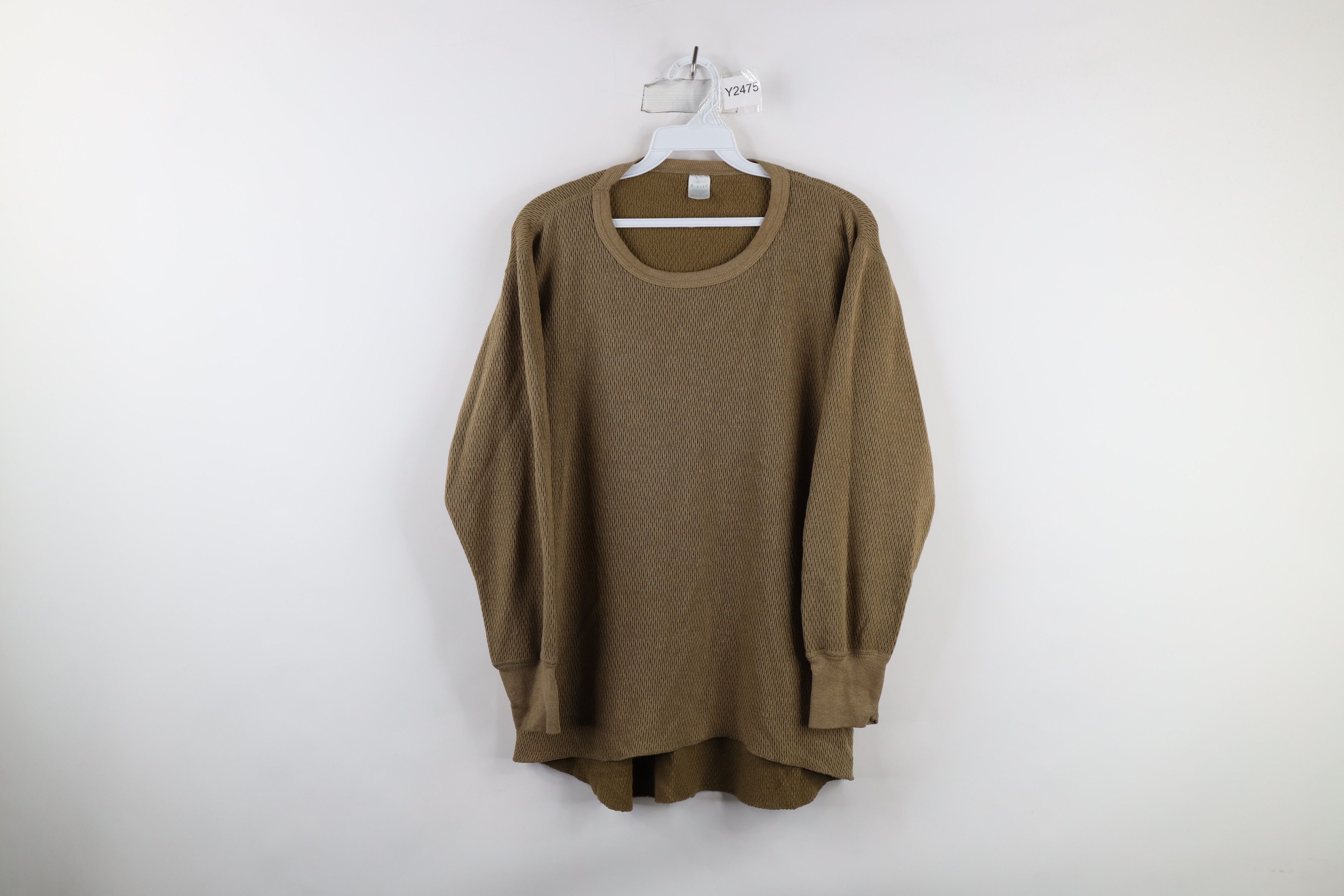Vintage Vintage 90s Streetwear Waffle Knit Long Sleeve T-Shirt Size US L / EU 52-54 / 3 - 1 Preview
