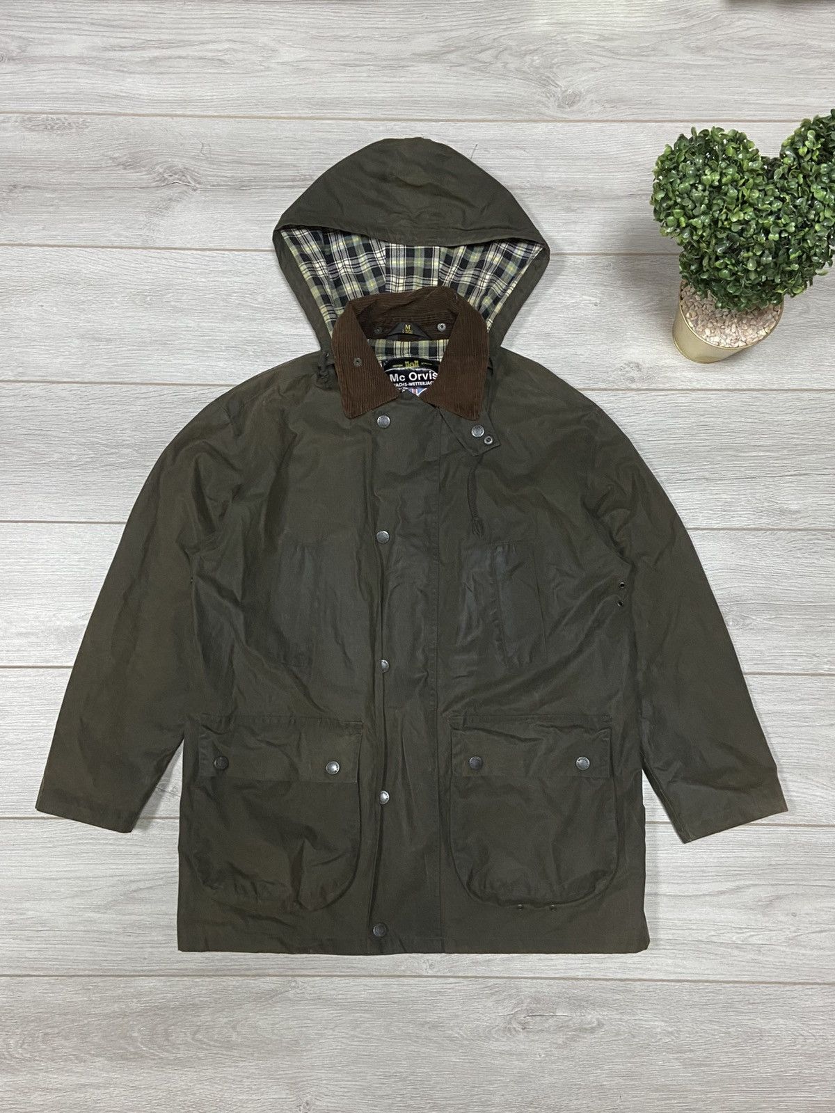 ジャケット・アウター Mc Orvis wachs-wetterjacke Barbour × Orvis Mc Orvis vintage wachs wetter wax jacket