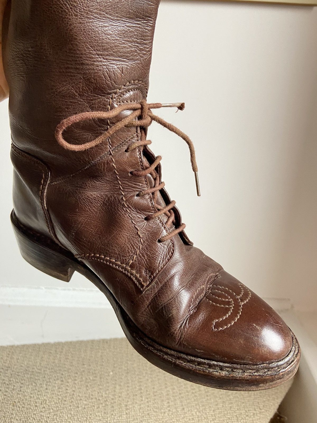 Chanel Chanel Leather Riding Boots Size US 7 / IT 37 - 16 Thumbnail