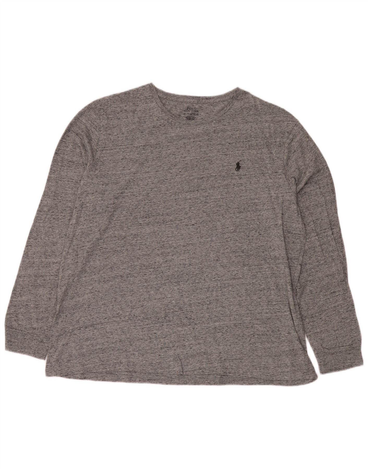 Polo Ralph Lauren Mens Top Long Sleeve 2XL Grey Flecked Cotton Size US XL / EU 56 / 4 - 1 Thumbnail