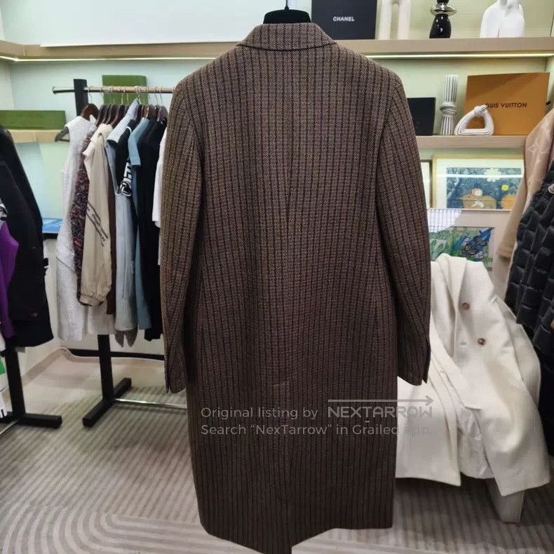 Balenciaga Balenciaga Brown and Black Striped Wool Coat Size XXS / US 00 / IT 34 - 2 Thumbnail