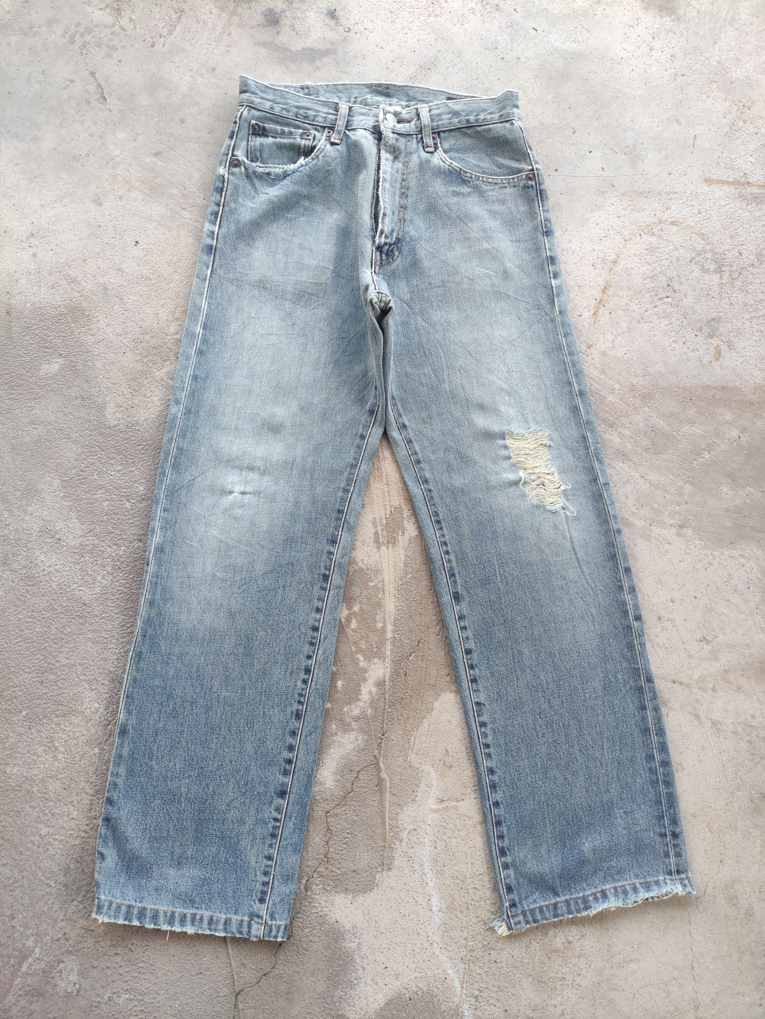 Vintage Bobson 511 Baggy Jean Distressed Faded Denim
