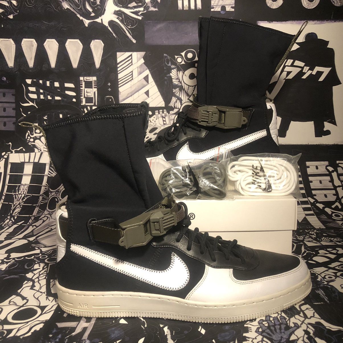 image of Acronym x Nikelab Air Force 1 Downtown Hi Sp Black / White Shoes in Black/White/Green (Size 13)