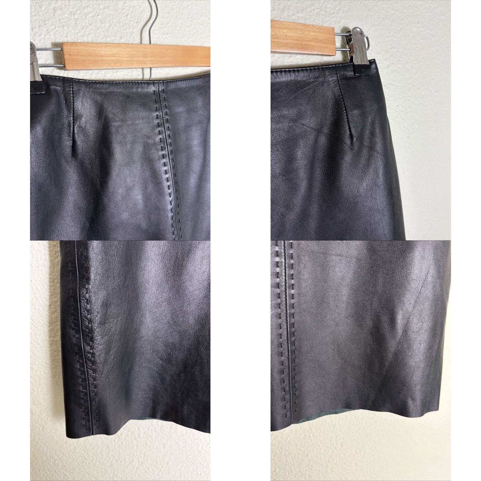 Vintage VINTAGE Y2K Casual Corner Women’s Skirt A-Line 6 Black Leather Knee Length Lined Flaw Scuff Size 28" / US 6 / IT 42 - 8 Thumbnail