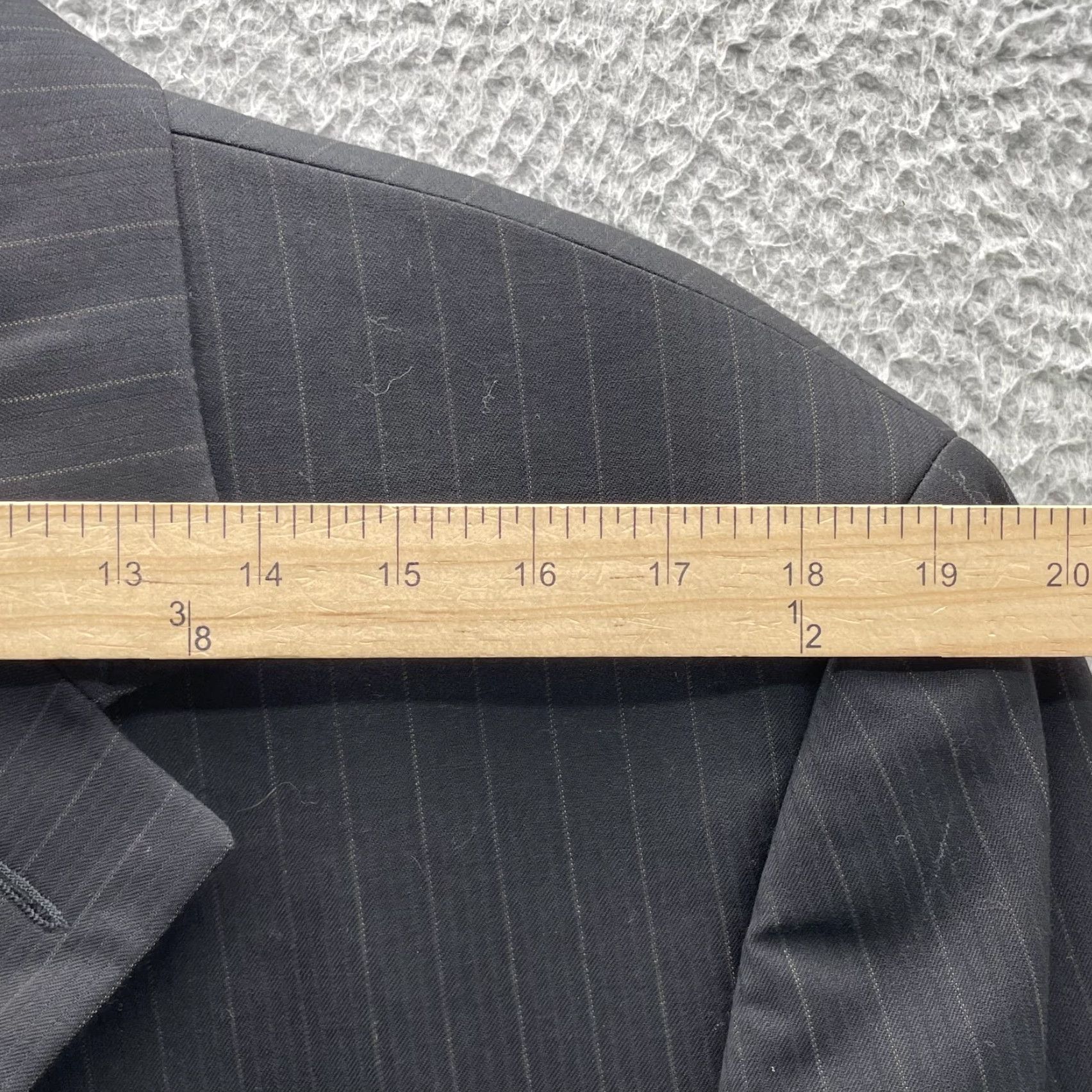Vintage VINTAGE Andrew Fezza 100% Worsted Wool Blazer Men 44R Blue Pinstripe Business 90s Size 44R - 3 Thumbnail