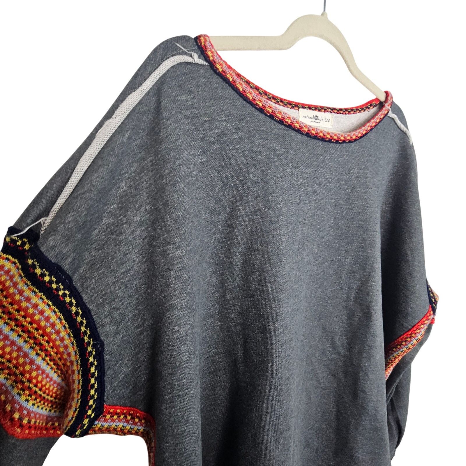 Natural Selection Natural Life Pullover Sweater Gray Sweatshirt Women S/M Size M / US 6-8 / IT 42-44 - 6 Thumbnail