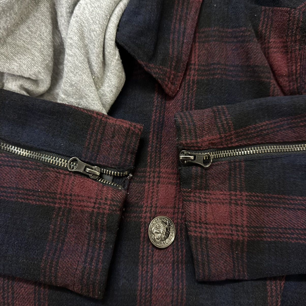 Le Grande Bleu (L.G.B.) Red Plaid Hoodie Jacket Vkei Style LGB Size US M / EU 48-50 / 2 - 7 Thumbnail