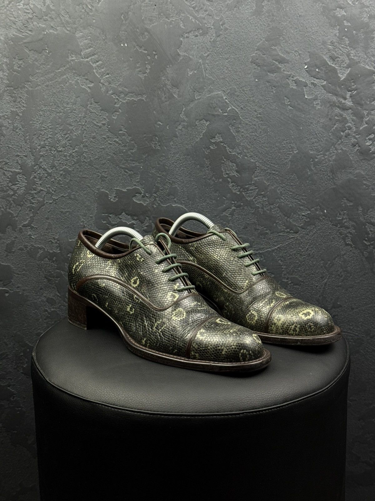 Prada Vintage Prada Python Effect Heeled Derby Shoes Archive 90s Size US 8 / IT 38 - 6 Thumbnail