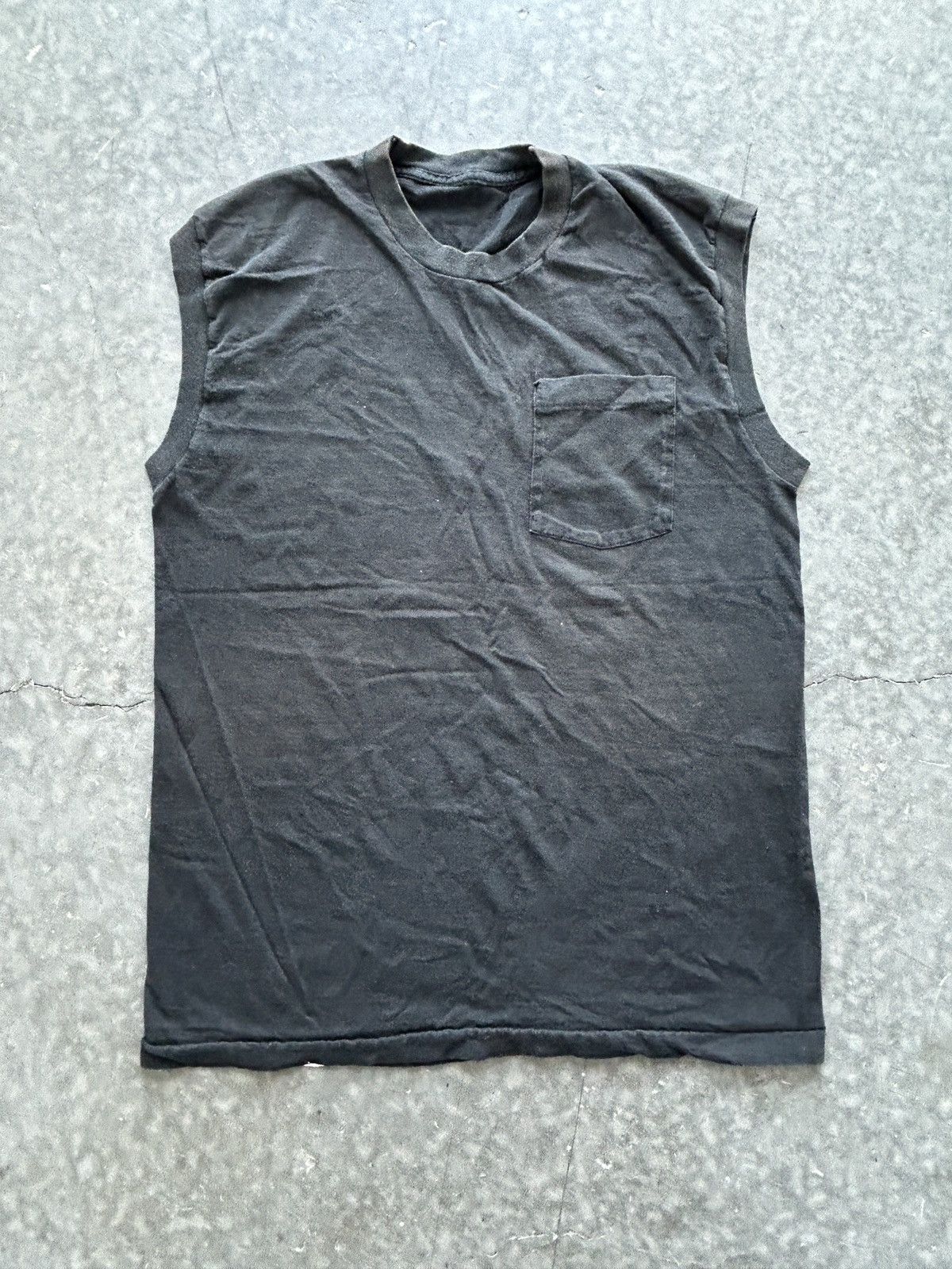 Fruit Of The Loom Vintage 90s Single Stitch Selvedge Pocket Tank Top Shirt Size US L / EU 52-54 / 3 - 1 Thumbnail