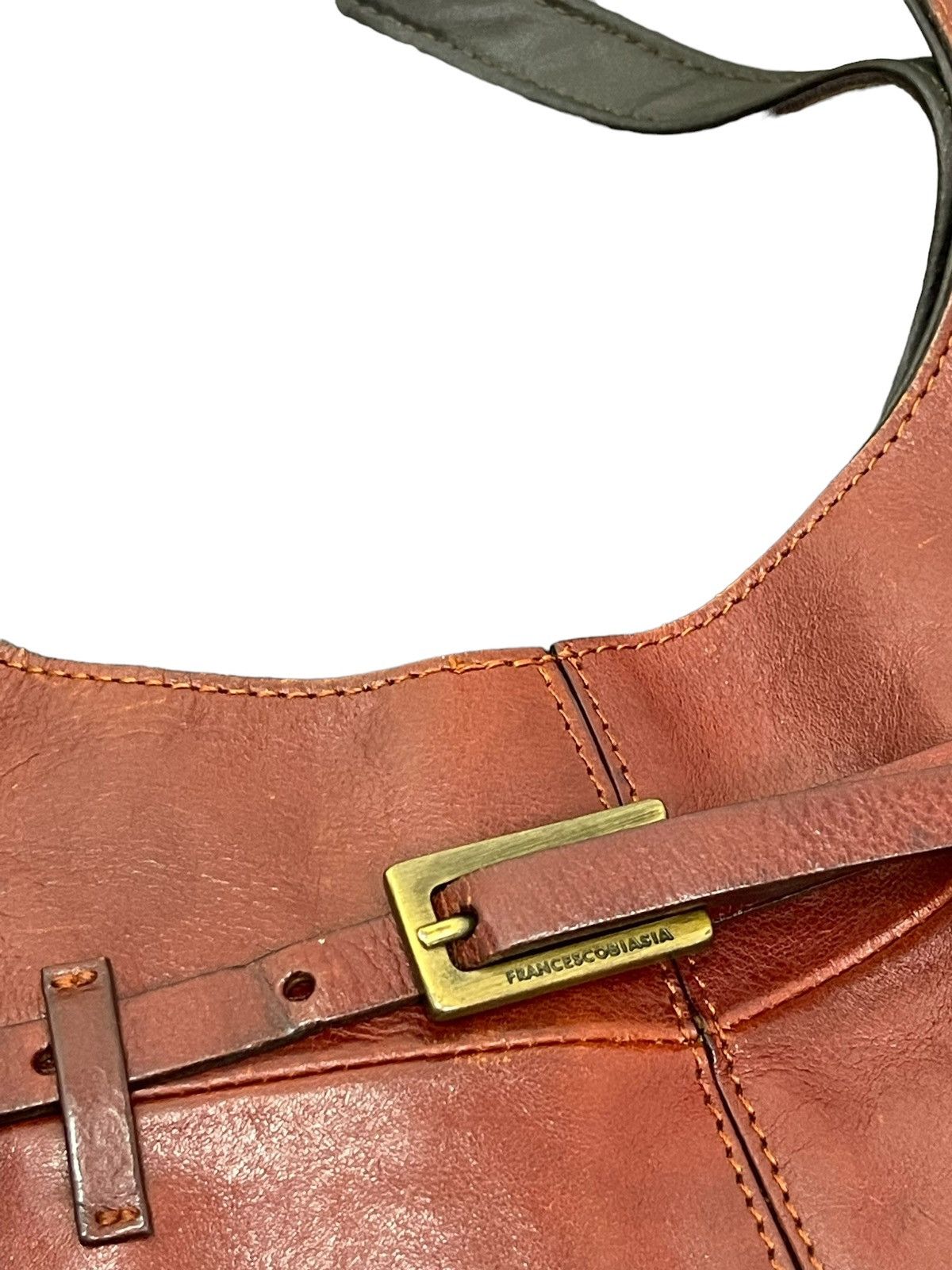 Genuine Leather Full Leather Patina Vtg Francesco Biasia Tote Bag 2🟩 Size ONE SIZE - 12 Thumbnail
