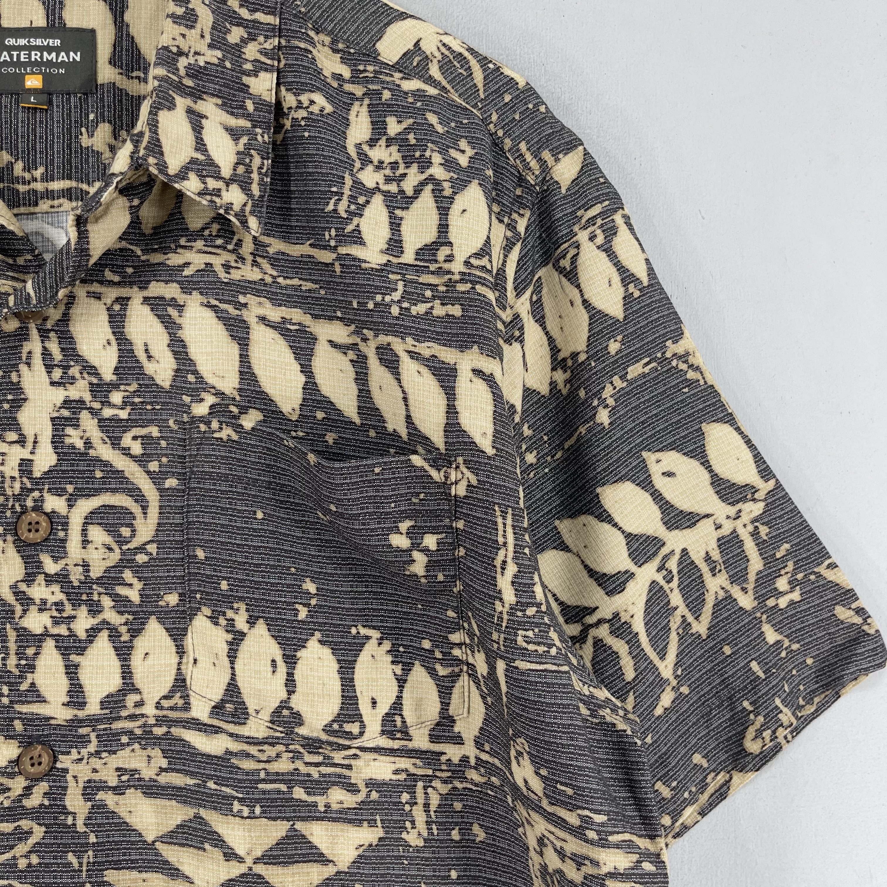Quiksilver Vintage QUIKSILVER Waterman Flower Motive Hawaii Shirt Size US L / EU 52-54 / 3 - 3 Thumbnail