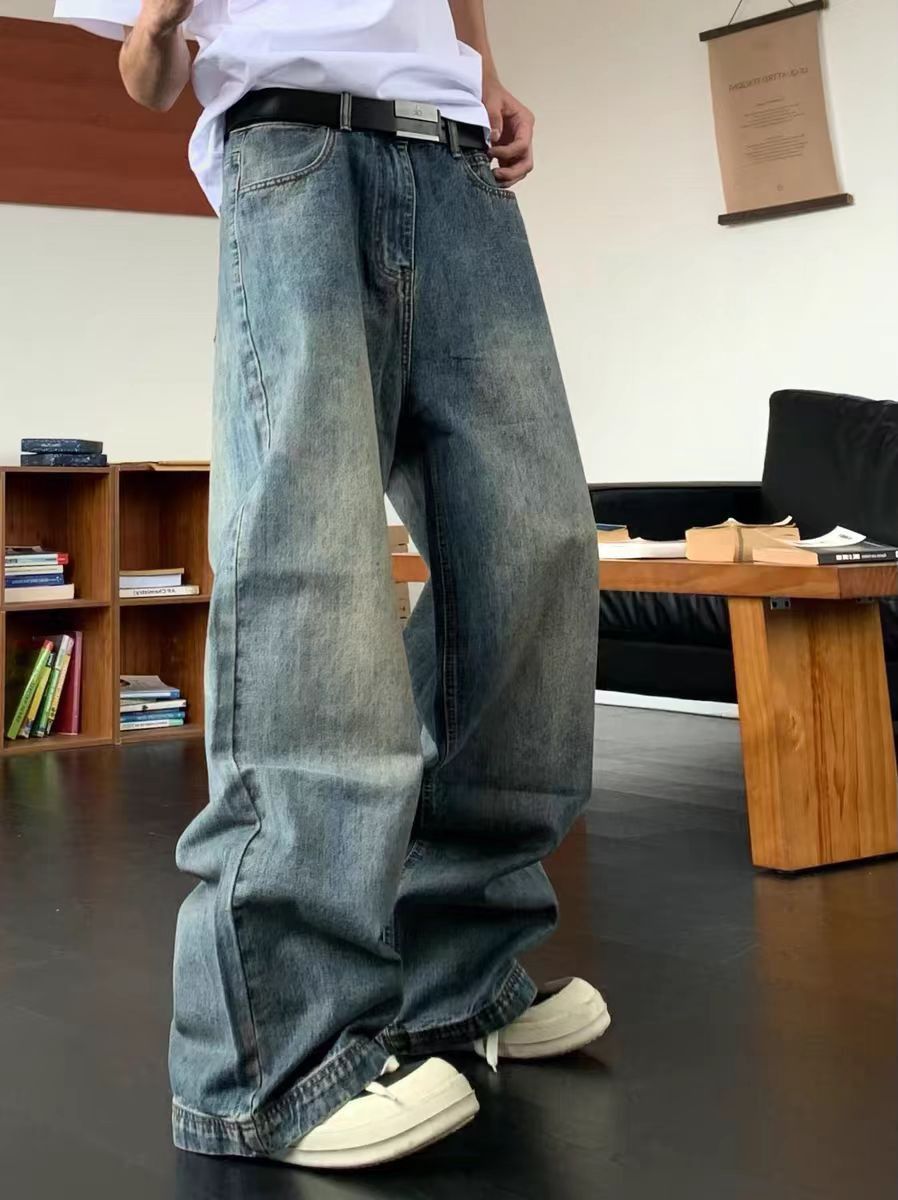 Japanese Brand × Jean High street minimalist baggy wide leg jeans Size US 31 - 1 Thumbnail