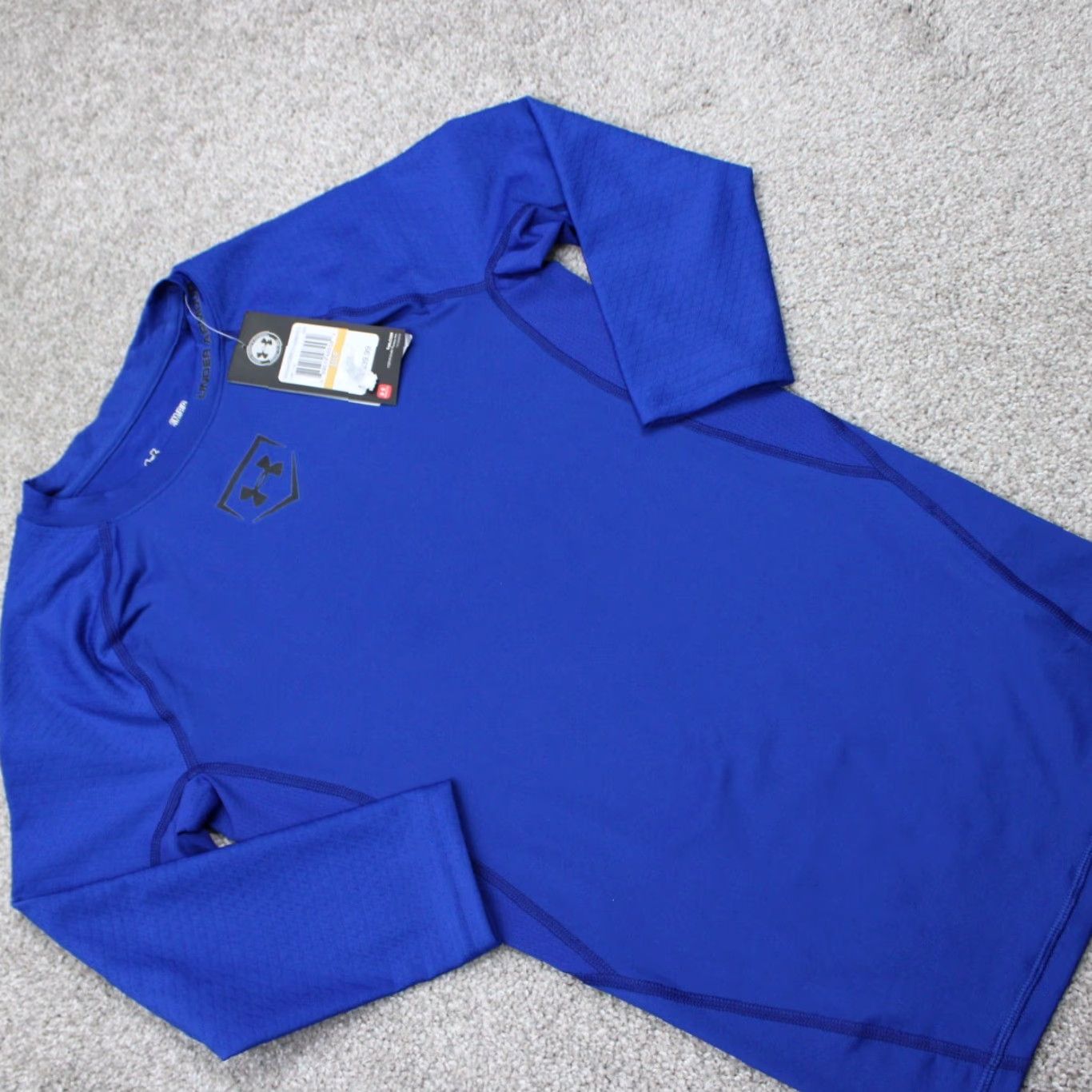 Under Armour Under Armour Shirt NWT Mens Small Blue UA Compression 3/4 Sleeve HeatGear L/S Size US S / EU 44-46 / 1 - 7 Thumbnail