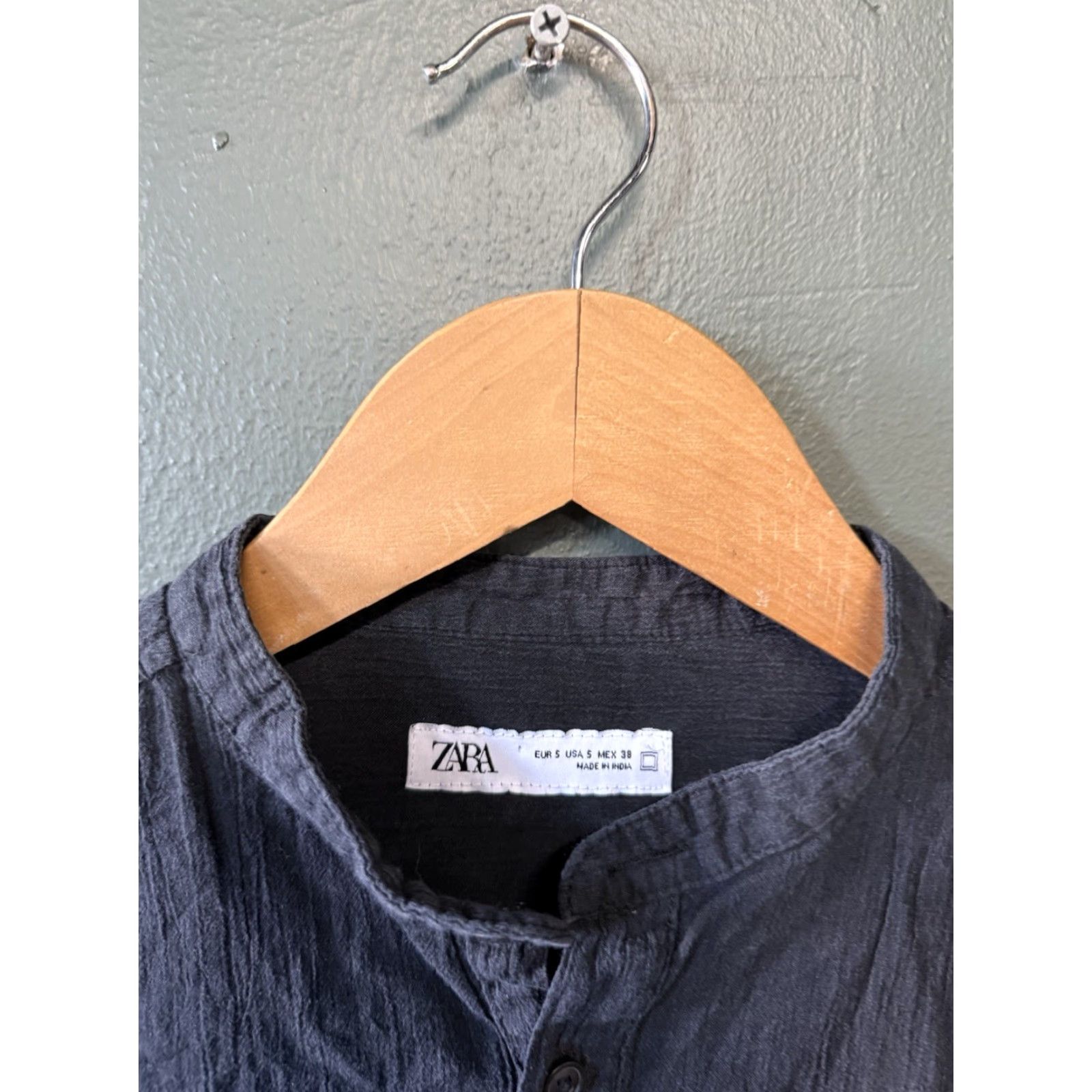 Zara Zara Mens Blue Long Sleeve Henley Shirt Size S Size US S / EU 44-46 / 1 - 3 Thumbnail