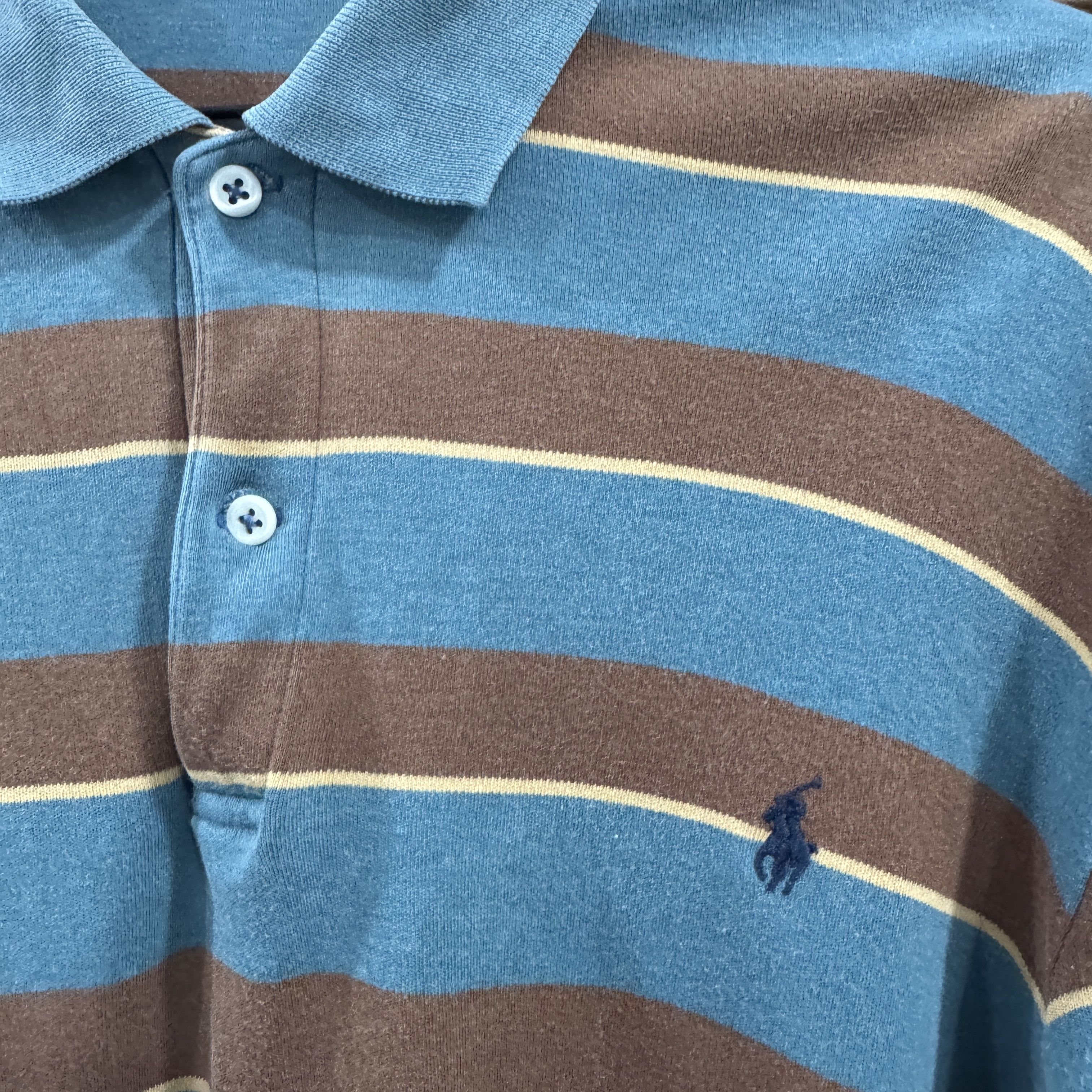 Polo Ralph Lauren Polo by Ralph Lauren Rugby Striped Long Sleeve Polo Shirt Size US L / EU 52-54 / 3 - 3 Thumbnail
