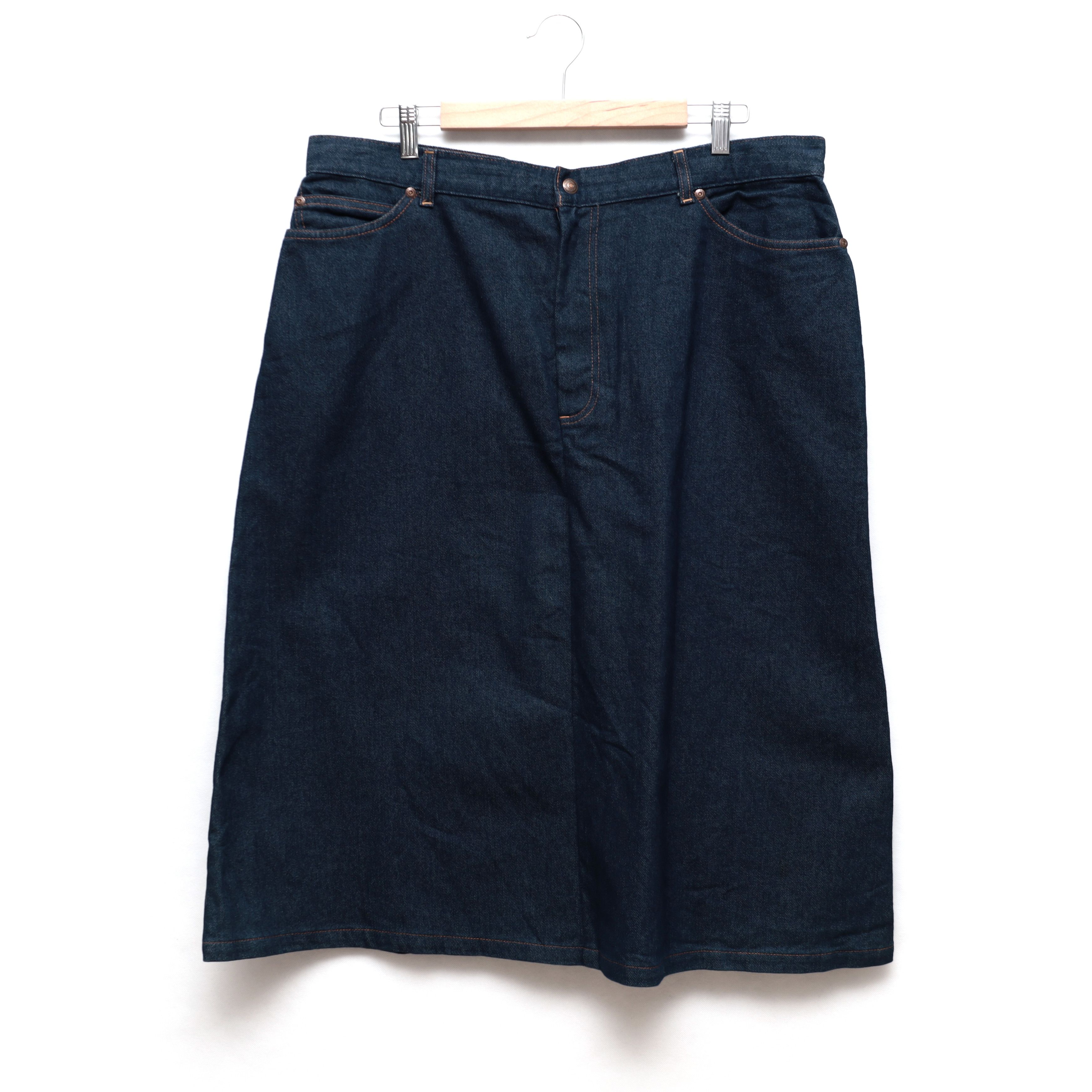 Levi's 70's VTG Levis Skirt Solid Navy Orange Tab Scovill Zip USA Size 32" / US 10 / IT 46 - 1 Thumbnail