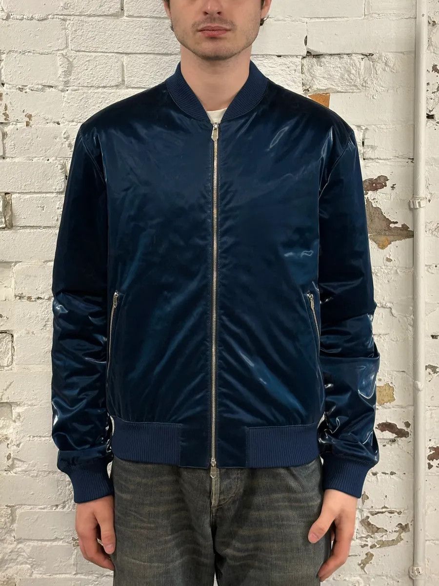 Hermes Hermès Metallic Blue Nylon Bomber Jacket Size US M / EU 48-50 / 2 - 2 Thumbnail