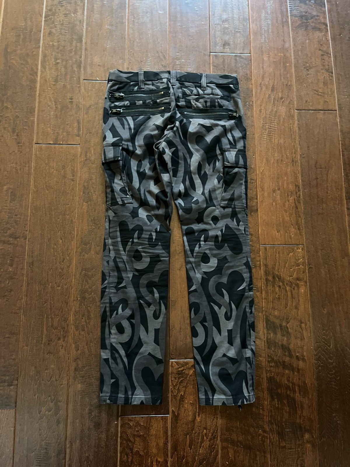 Number (N)ine AW04 Black Tribal Camo Bondage Zipper Cargo Pants FW04 Size US 29 - 8 Thumbnail