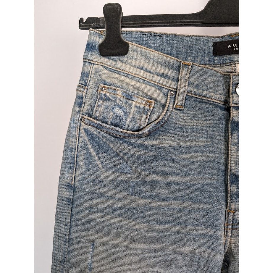 Amiri o1rshd1 Print Drip Logo Jeans in Clay Indigo Size US 32 / EU 48 - 5 Thumbnail