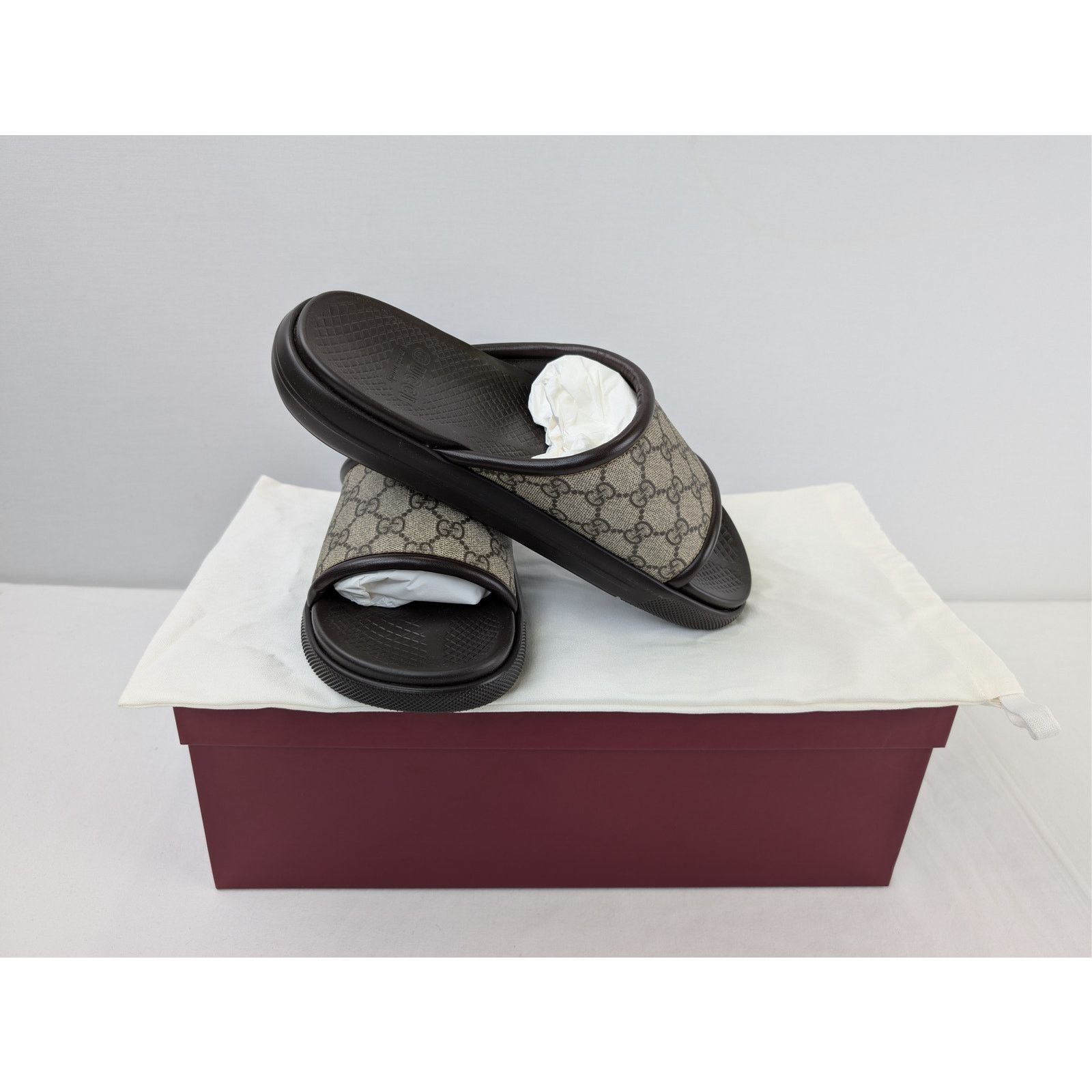 Gucci o1rshd1 Supreme Nappa Samoa Sandal Plastic R.S Slipper Beige Size US 8.5 / EU 41-42 - 16 Thumbnail