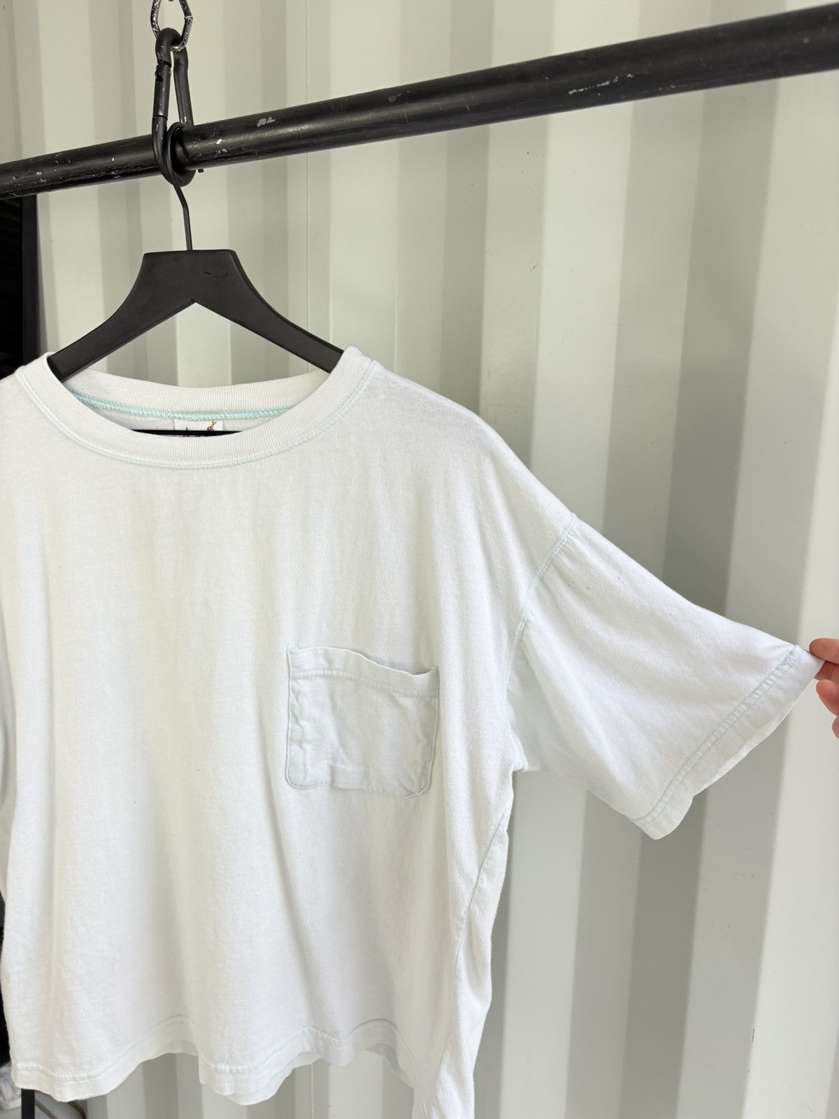 Vintage Vintage Blank Faded Shirt Distressed Boxy Pocket Band Grunge Size US XL / EU 56 / 4 - 2 Thumbnail