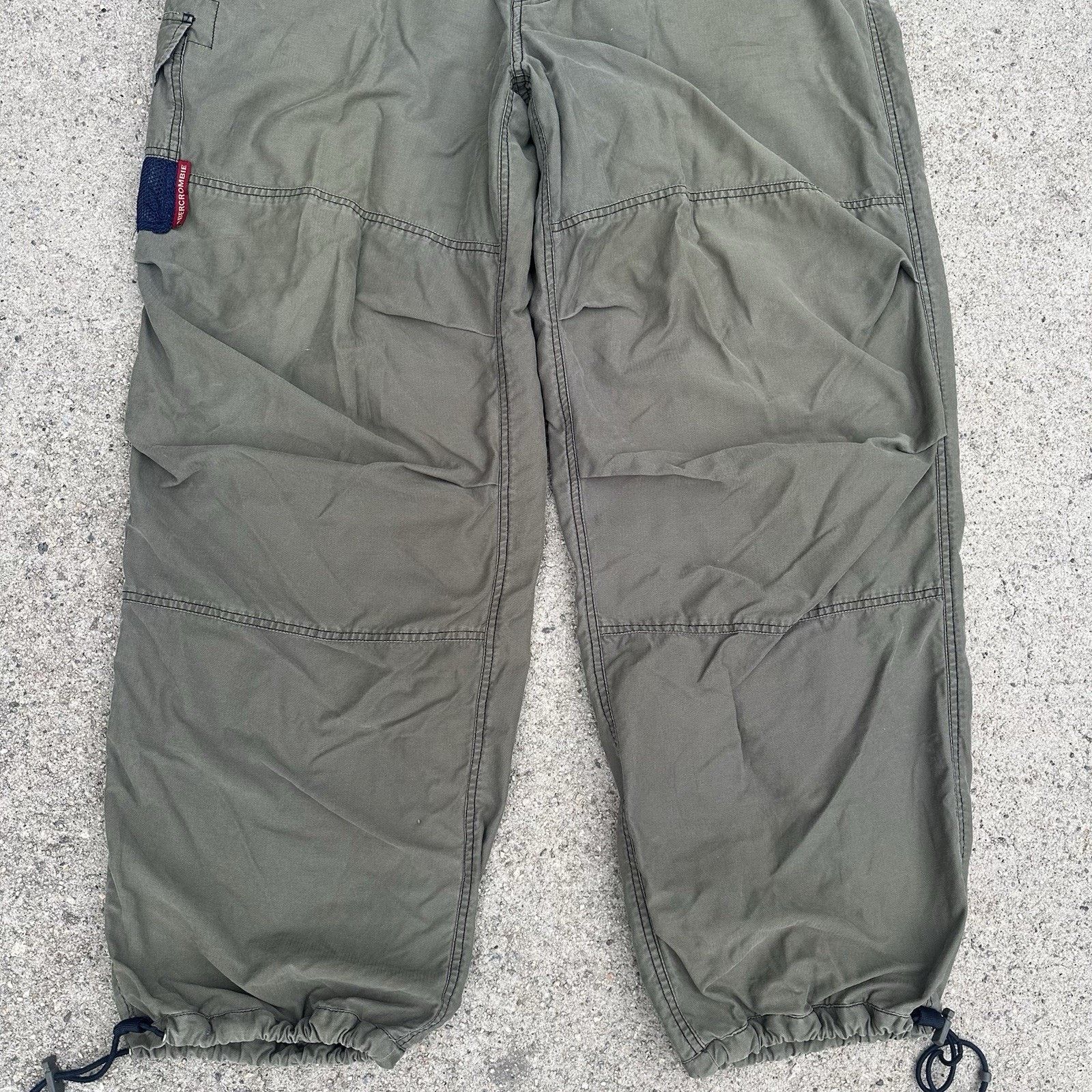 Abercrombie & Fitch × Vintage Vintage Y2K Abercrombie & Fitch Green Cargo Parachute Pants Size US 37 - 3 Thumbnail