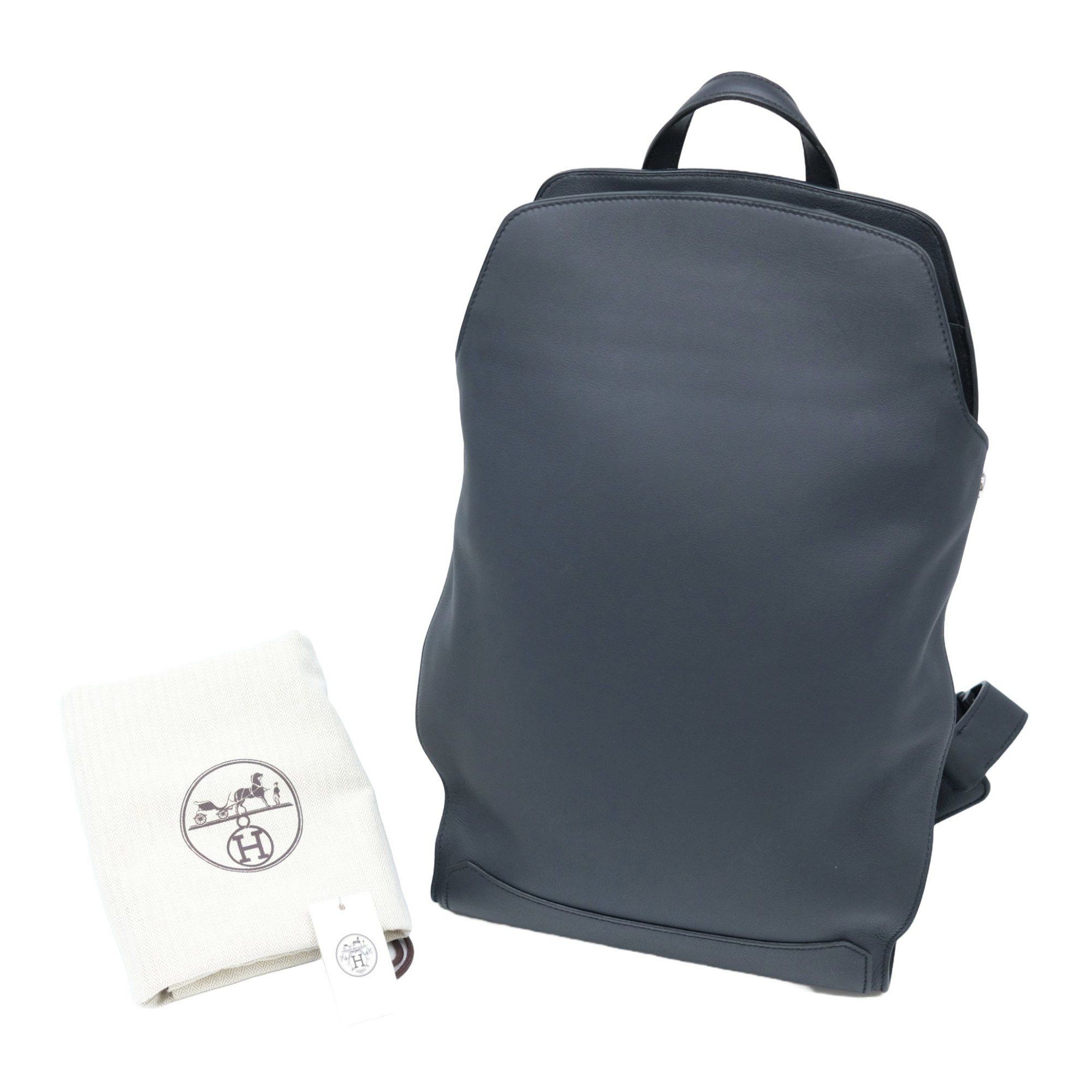 image of Hermes City Bag 27 Backpack Leather Blue Nuit Evercolor Navy, Women's