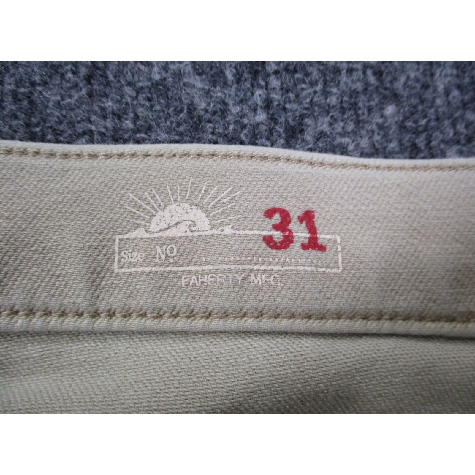 Faherty Faherty Pants Mens 31 Beige Men Chino Straight Stretch Casual Preppy Business Size US 31 - 7 Thumbnail