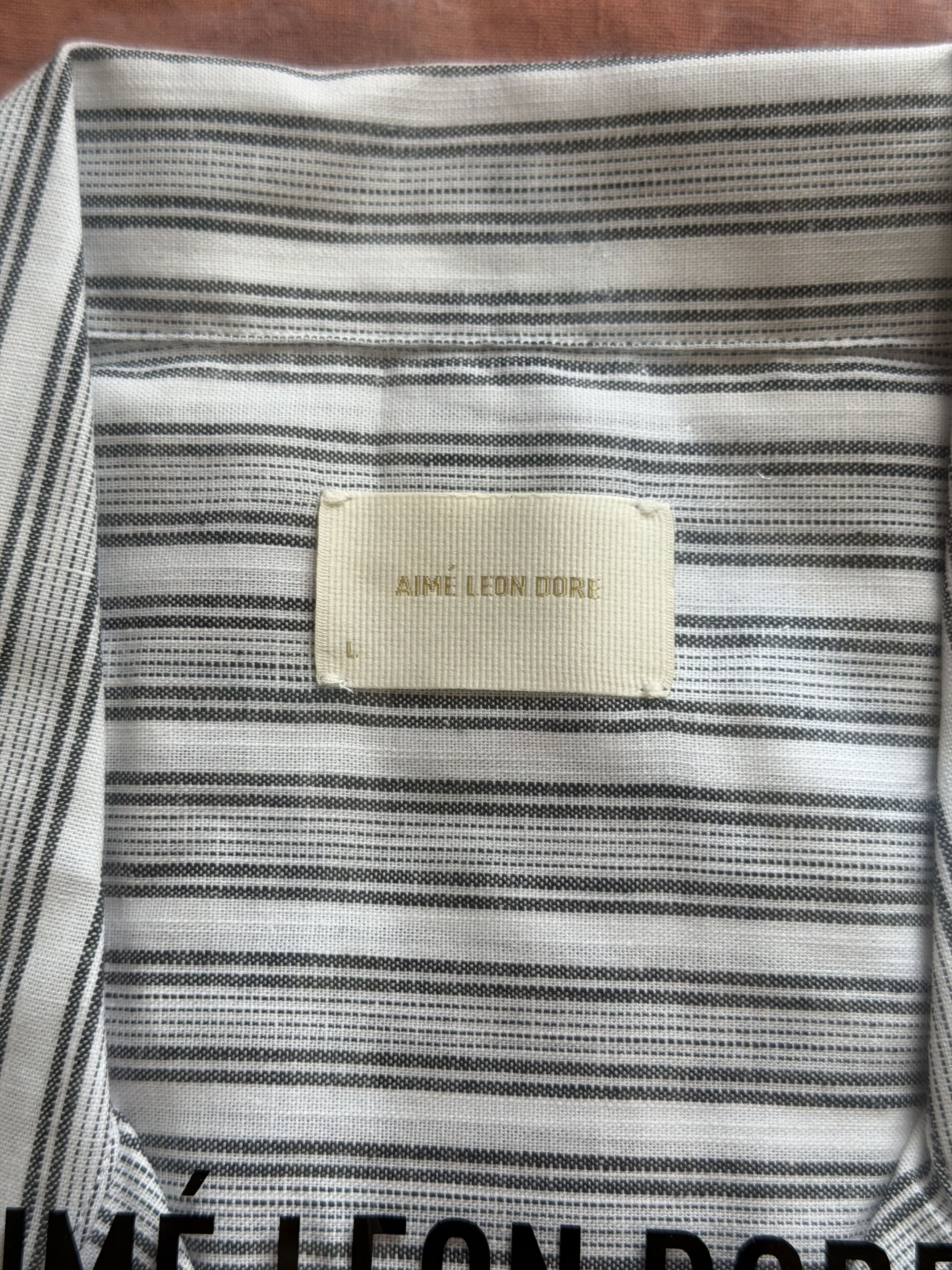 Aime Leon Dore Aime Leon Dore Striped Leisure Shirt in Black White Size US L / EU 52-54 / 3 - 7 Thumbnail