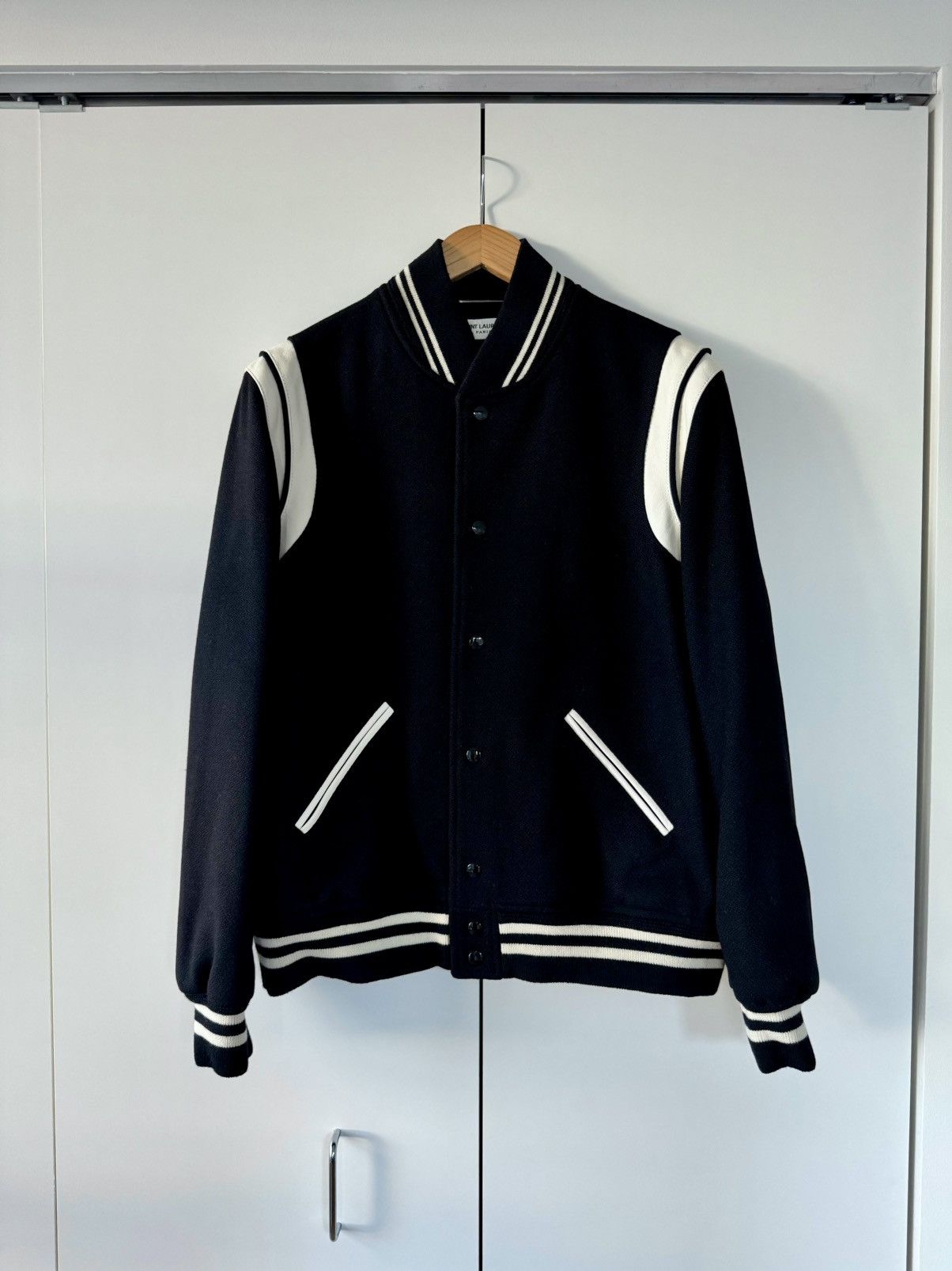 Saint Laurent Paris SS22 Black and White Wool Teddy Jacket 54 Size US XL / EU 56 / 4 - 1 Thumbnail