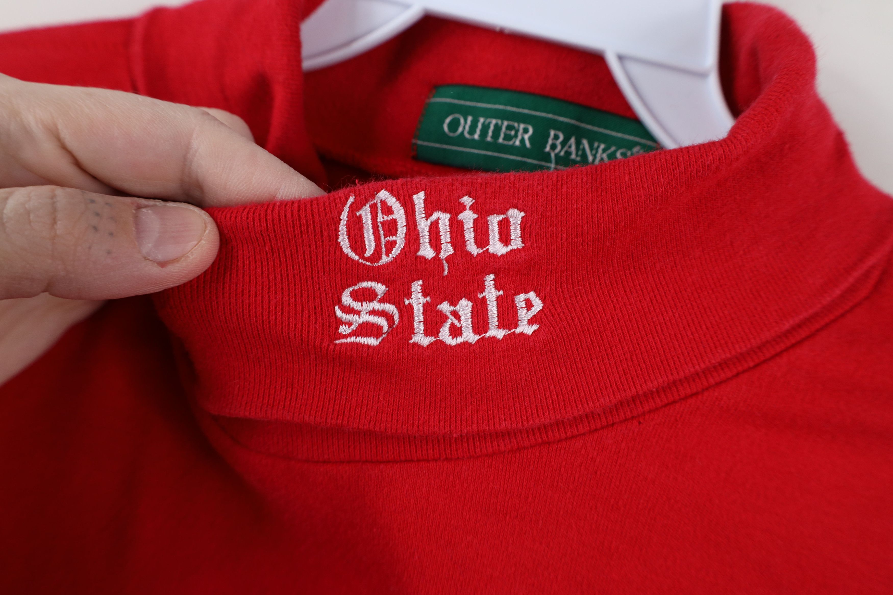 Vintage Vintage 90s Ohio State University Turtleneck T-Shirt Red USA Size US XL / EU 56 / 4 - 4 Thumbnail