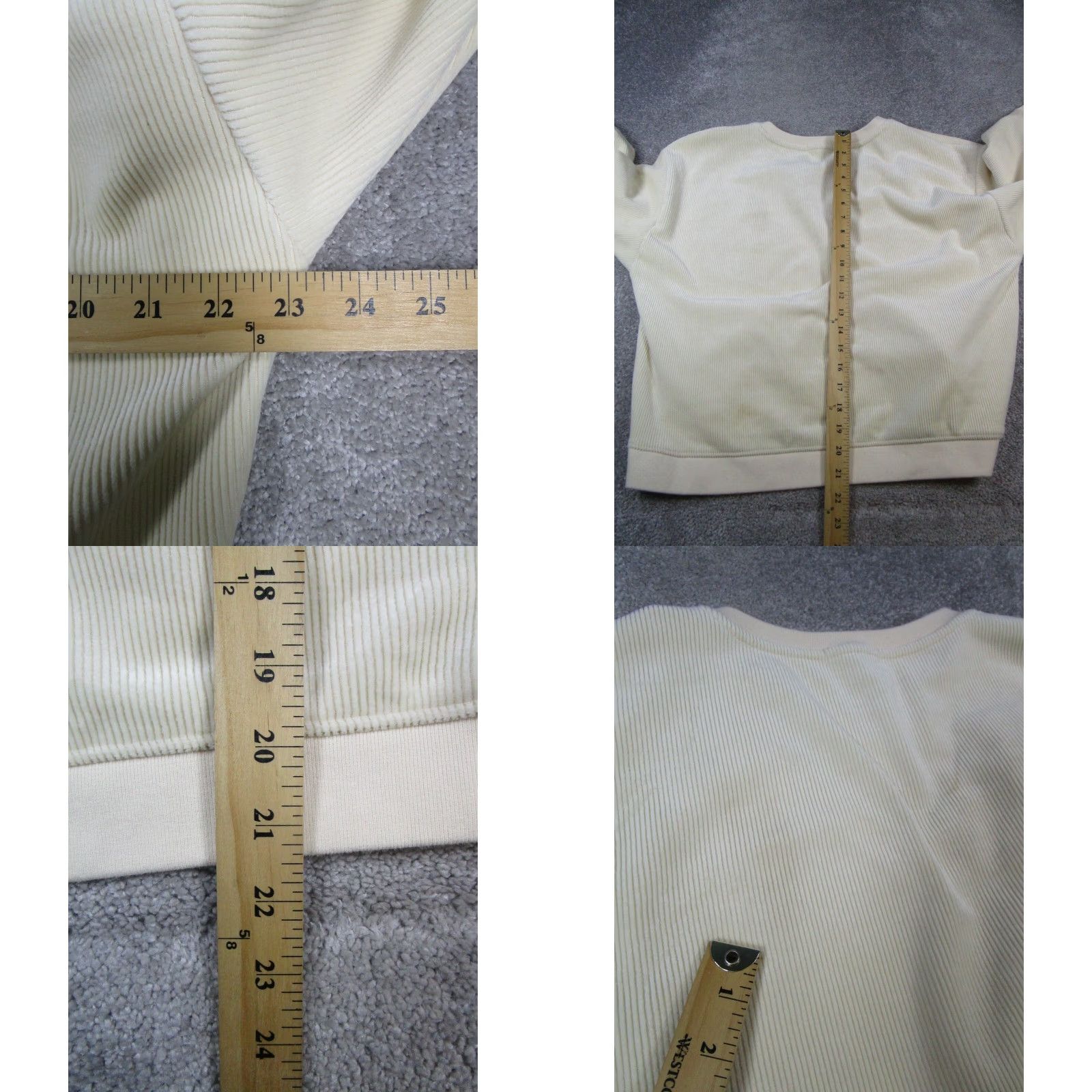 Marine Layer Marine Layer Sweater Womens L Ivory Ribbed Knit Pullover V-Neck Size L / US 10 / IT 46 - 8 Thumbnail